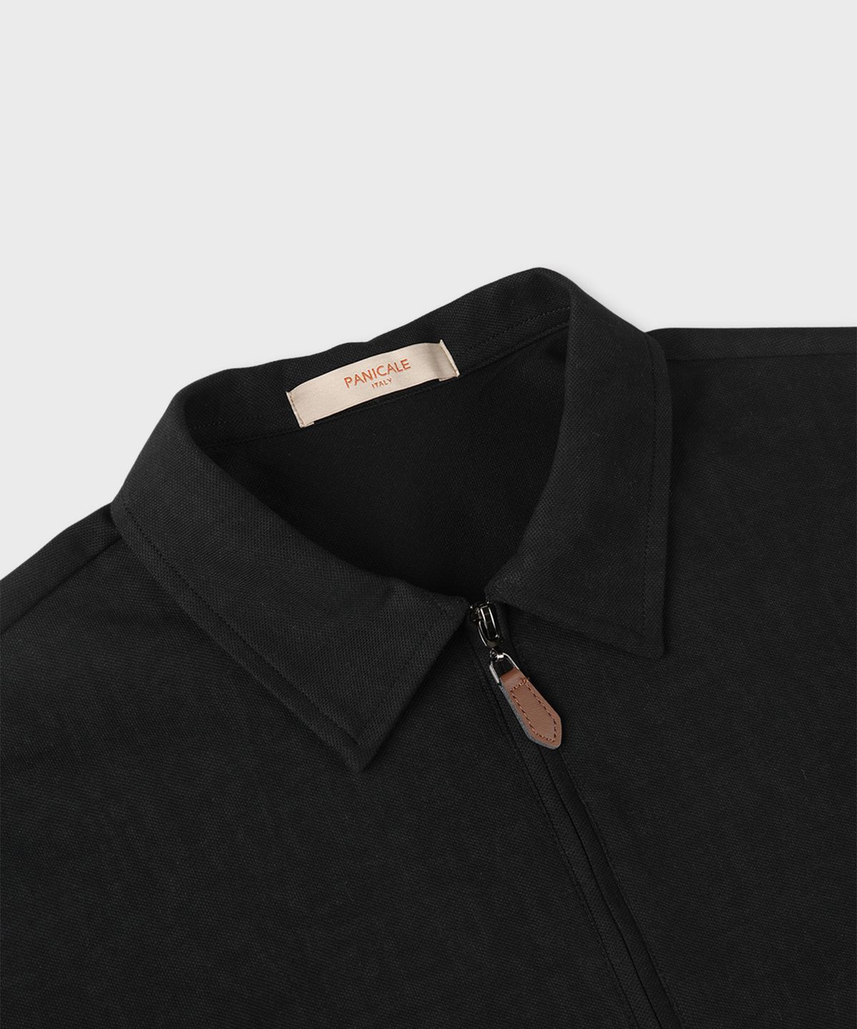 빠니깔레(PANICALE) 블랙 반집업 폴로 티셔츠