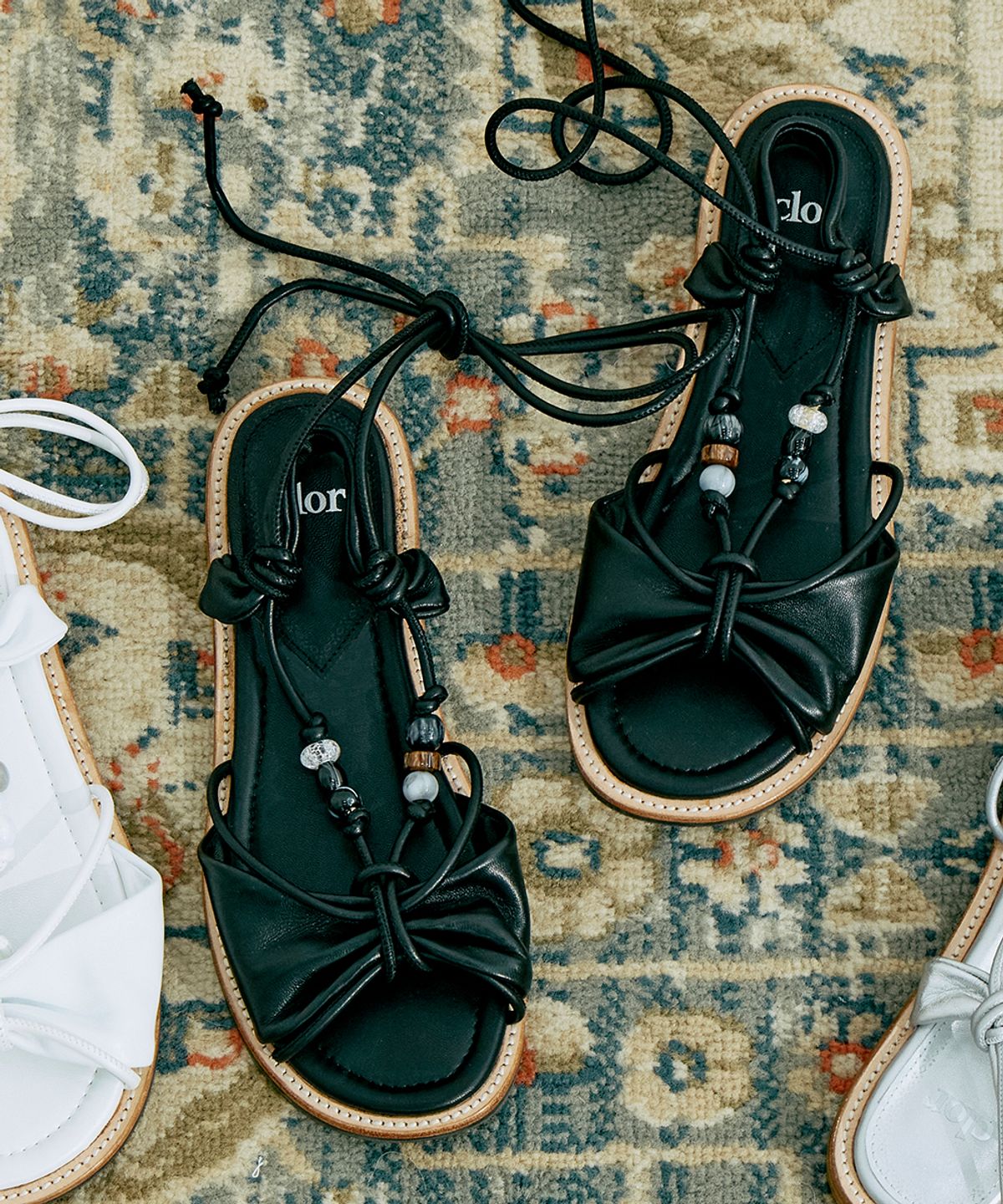 클로르(CLOR) BEADS KNOT SANDALS - 3 colors