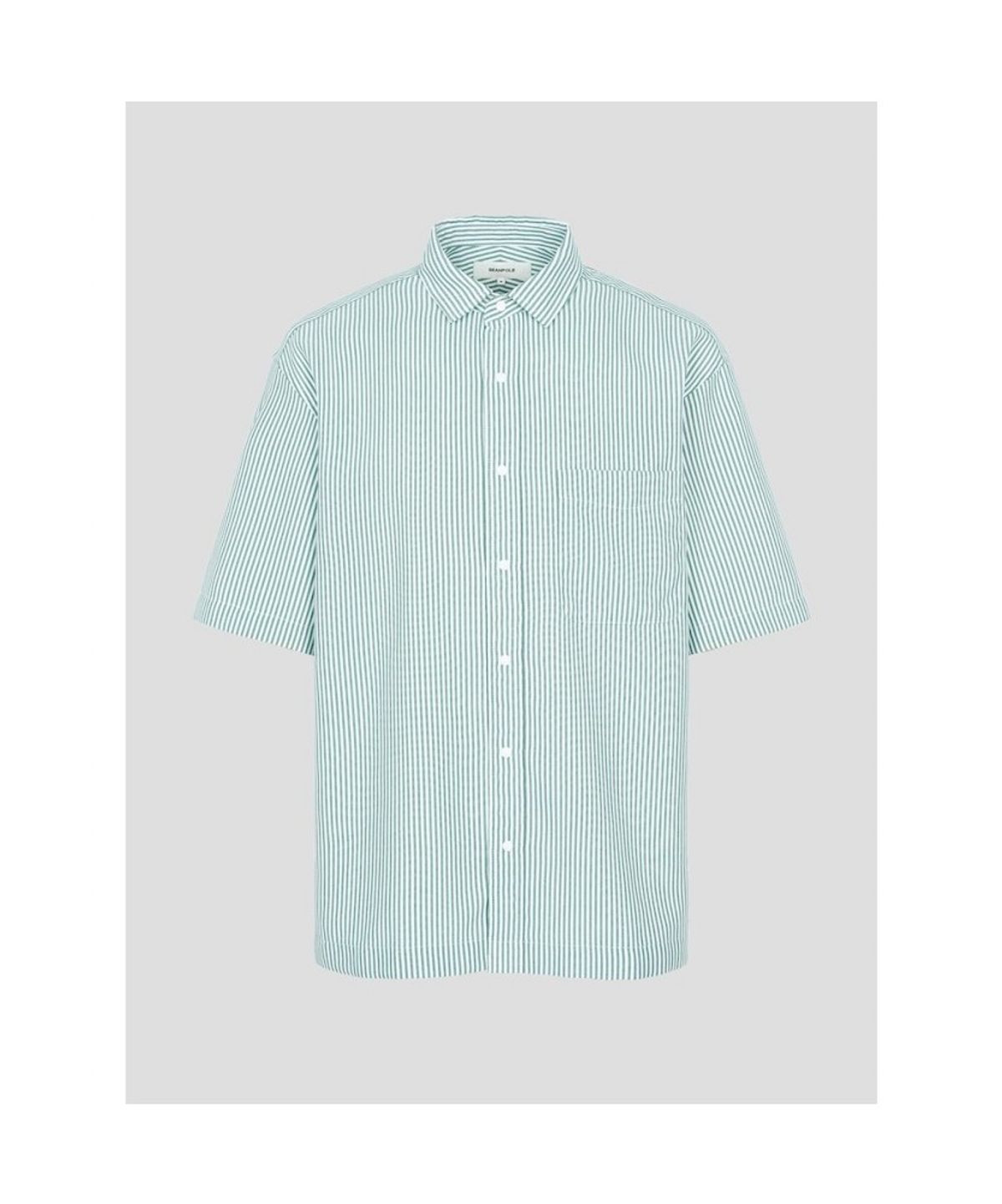 빈폴 멘(BEANPOLE MEN) 폴리 옥스퍼드 스트라이프 반소매 셔츠  그린 (BC5465C52M)