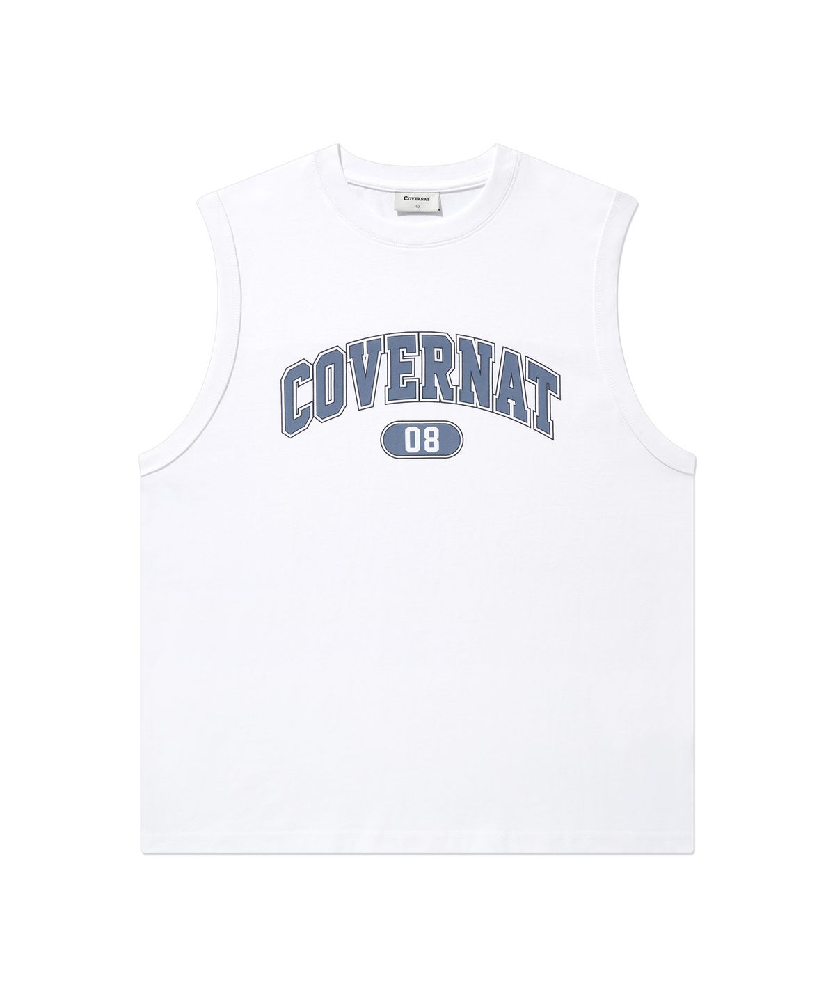 커버낫(COVERNAT) 아치 08 로고 슬리브리스 White