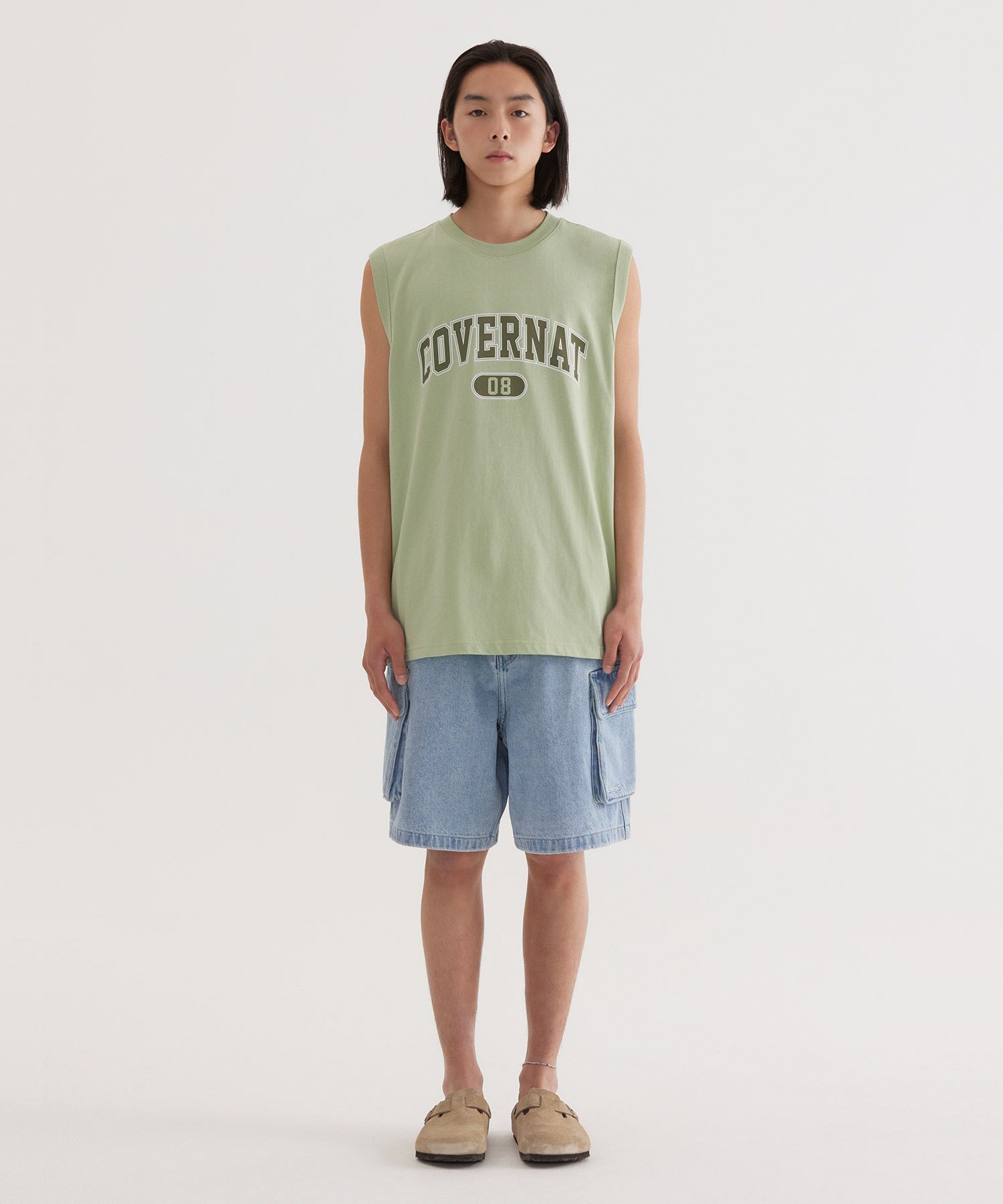 【COVERNAT】Arch 08 Logo Sleeveless White MUSINSA | COVERNAT Arch 08 Logo Sleeveless Light Green
