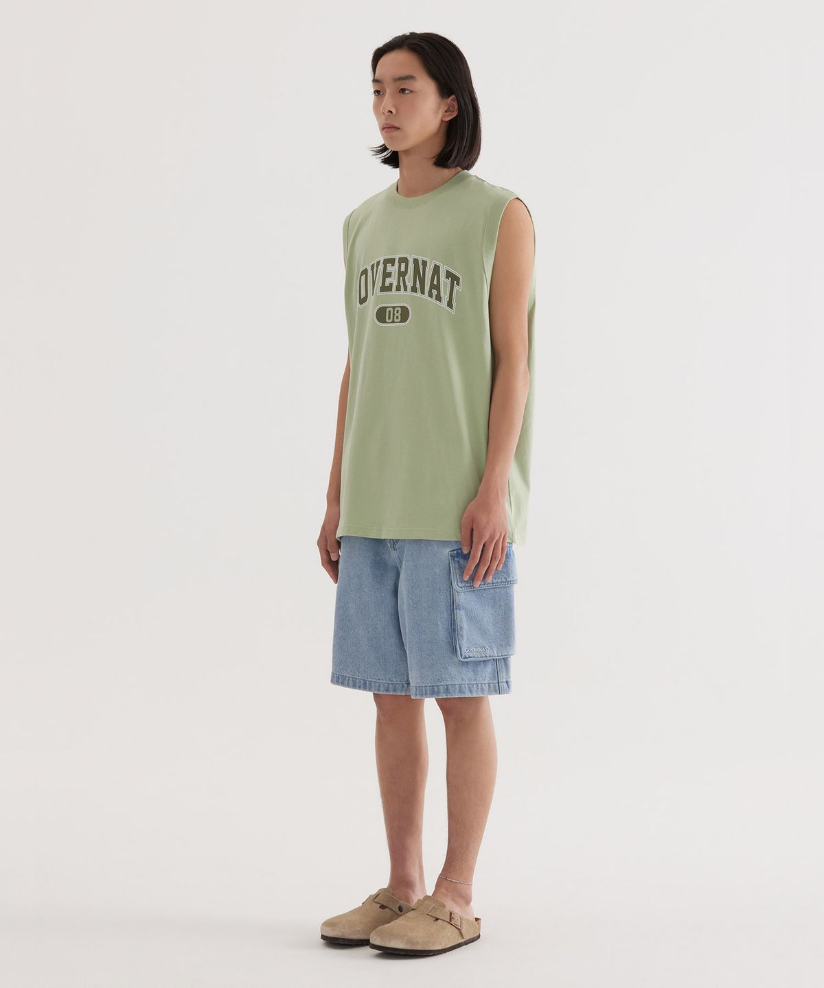 커버낫(COVERNAT) 아치 08 로고 슬리브리스 Light Green