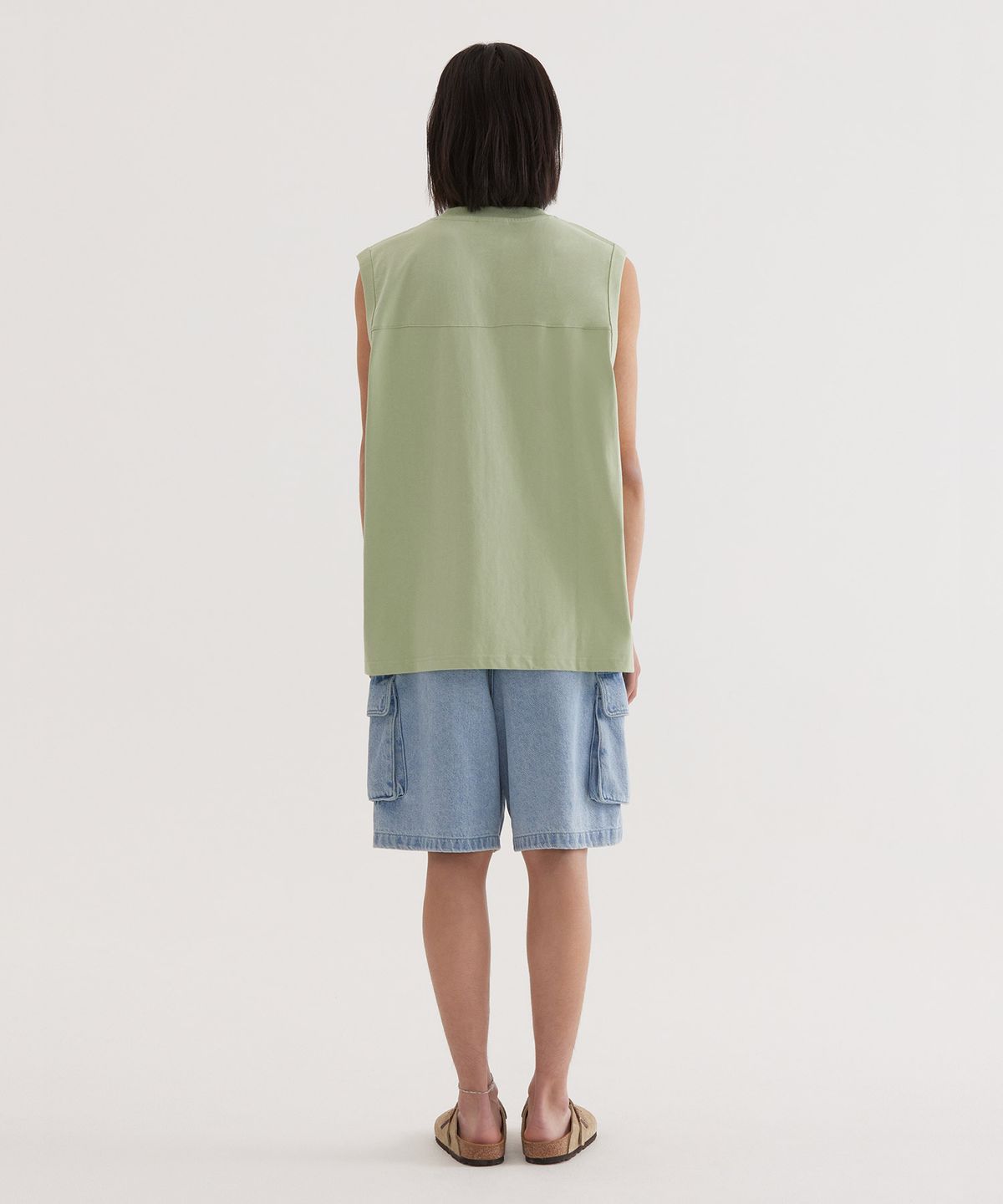 커버낫(COVERNAT) 아치 08 로고 슬리브리스 Light Green