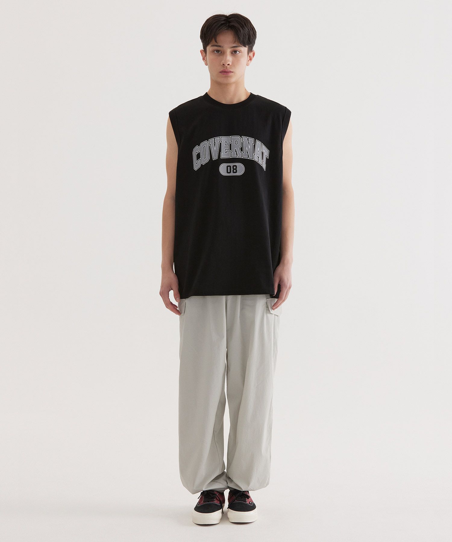 MUSINSA公式 | COVERNAT Arch 08 Logo Sleeveless Black
