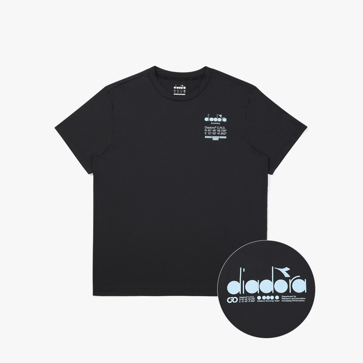 디아도라(diadora) DRC 베이직 러닝 반팔 티셔츠 BLACK