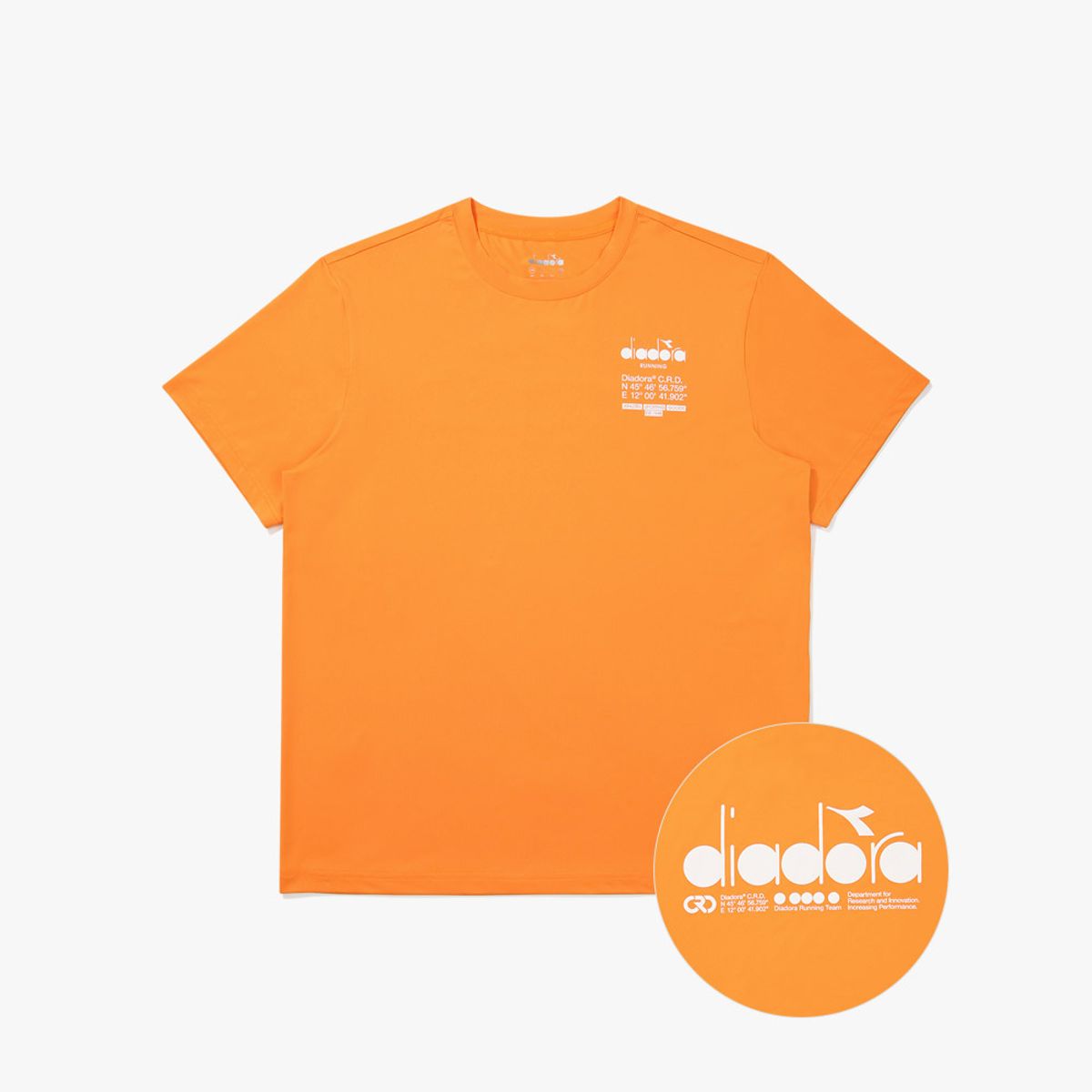 디아도라(diadora) DRC 베이직 러닝 반팔 티셔츠 ORANGE