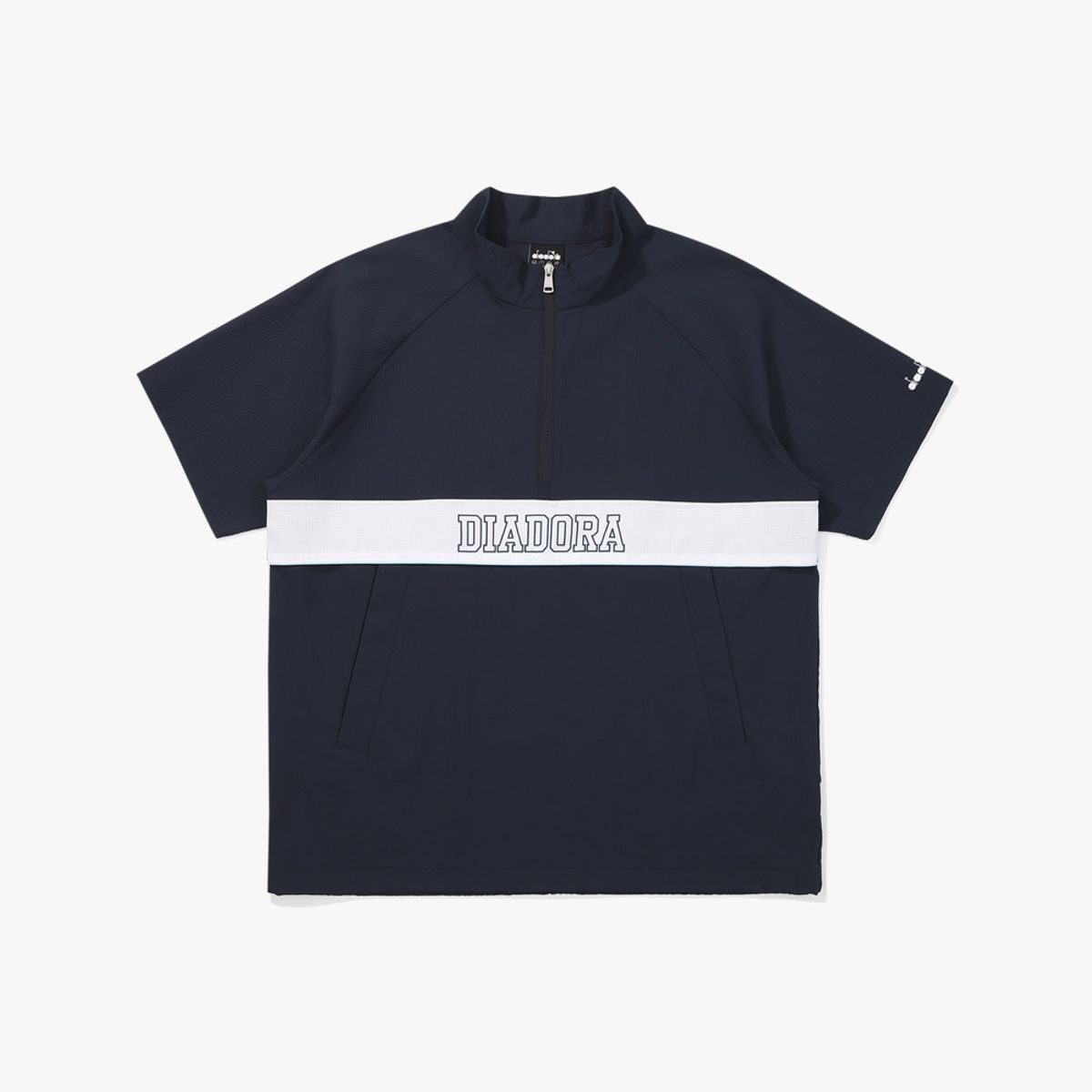 디아도라(diadora) 시어서커 반팔 아노락 NAVY
