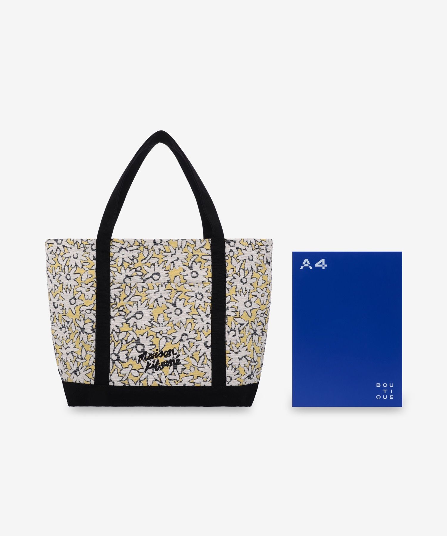 ■MAISON KITSUNE■ Daisy Field Large Tote Bag Mimosa Print O DAISY FIELD LARGE JACQUARD TOTE | Maison Kitsuné