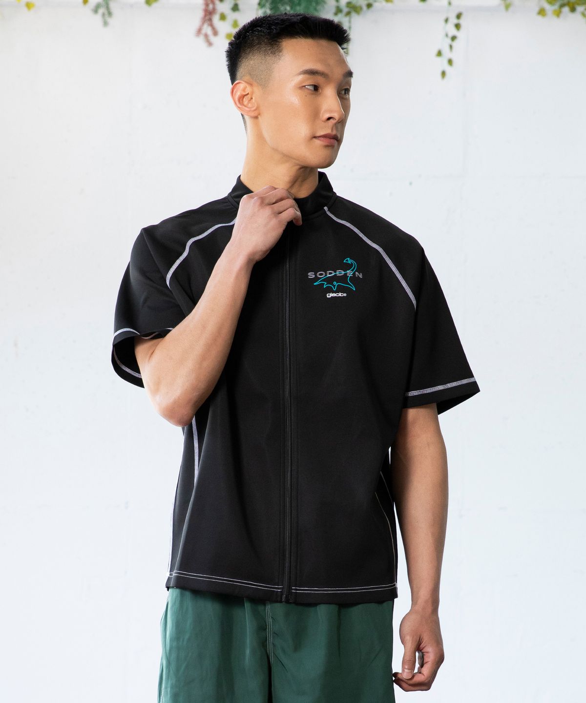 글랙(GLACK) GT153 소든 반팔집업 래쉬가드 (BLACK)