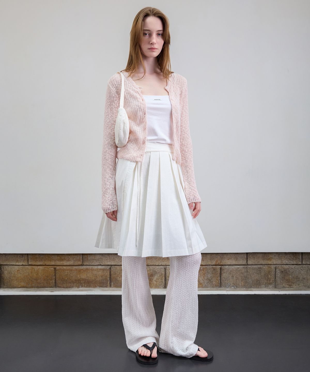 르바(LEVAR) Eyelet Lace Layered Pants - Off White
