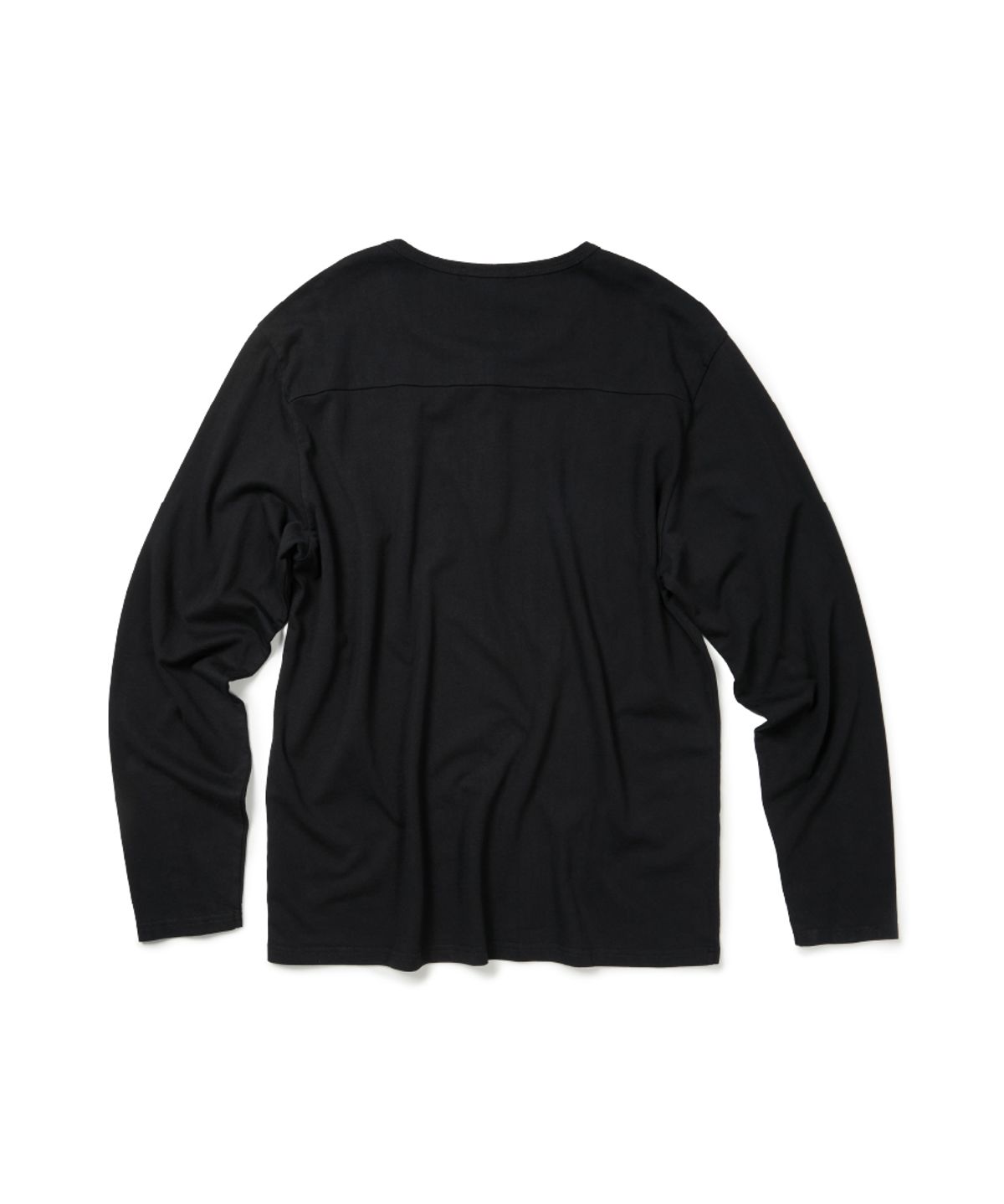 이티씨이(ETCE) SNAP SLEEVE HENLEY NECK TEE (BLACK)