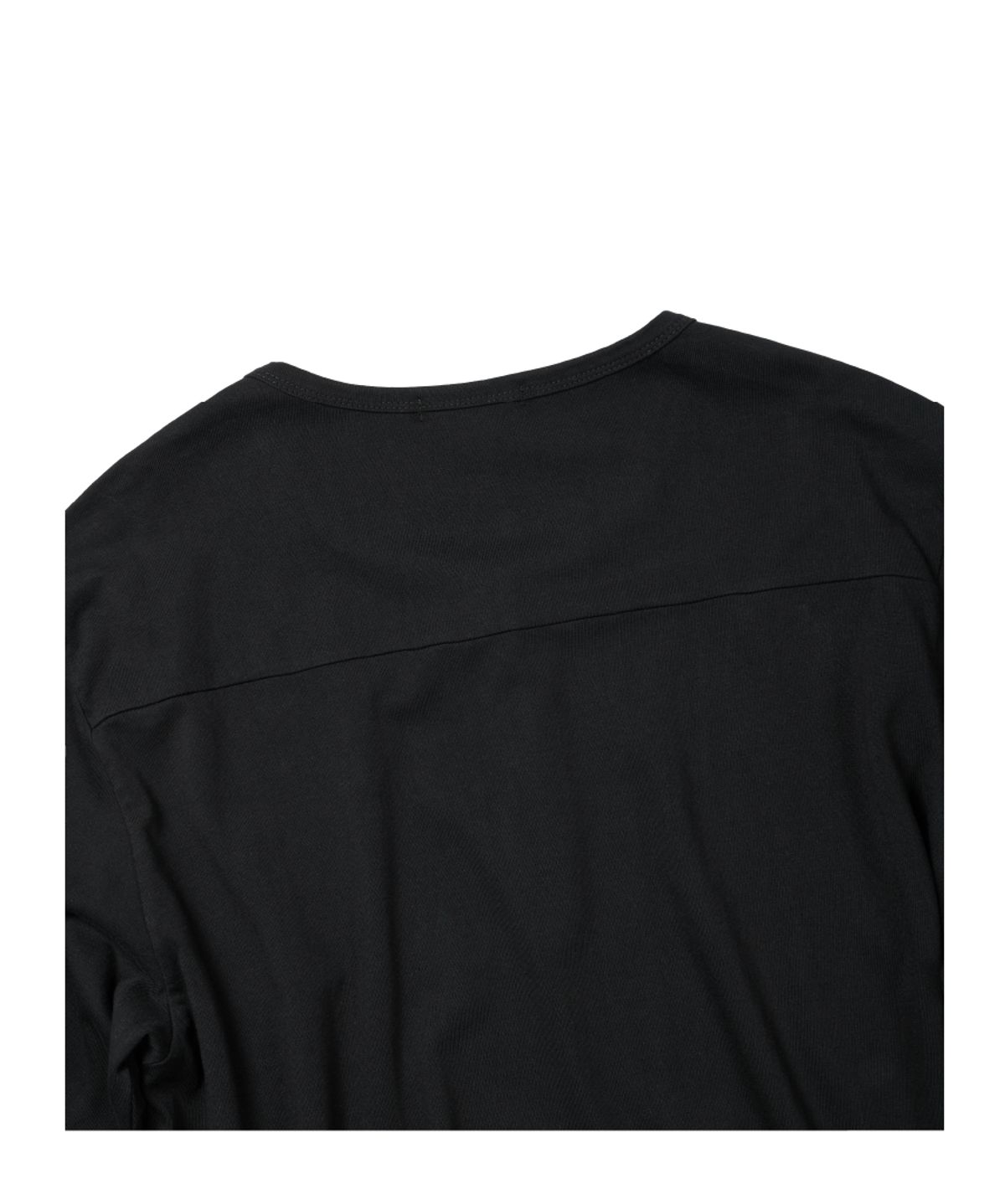 이티씨이(ETCE) SNAP SLEEVE HENLEY NECK TEE (BLACK)