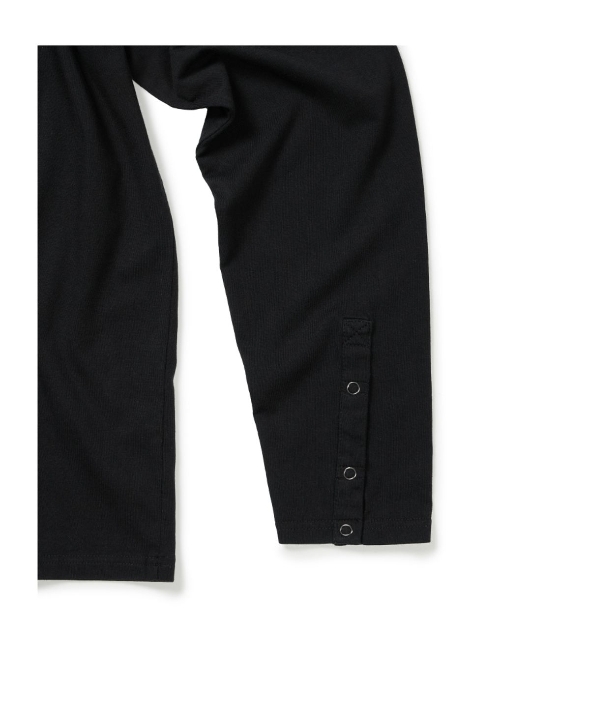 이티씨이(ETCE) SNAP SLEEVE HENLEY NECK TEE (BLACK)