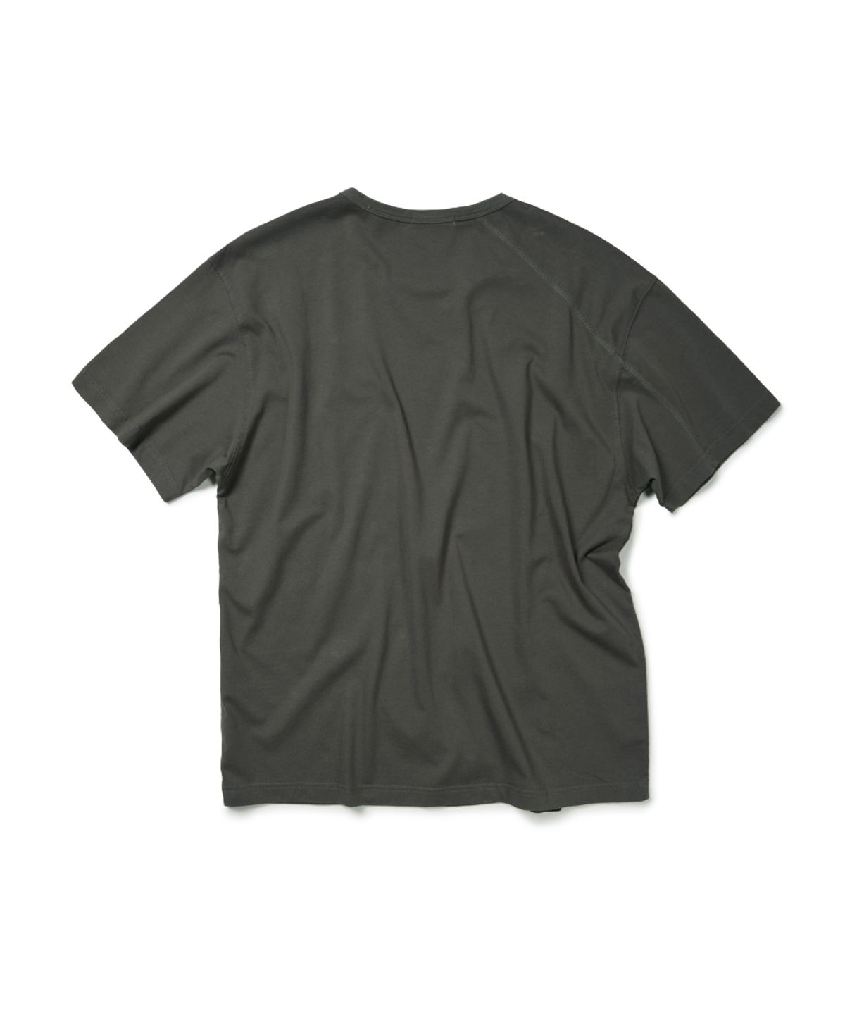 이티씨이(ETCE) CURVED HENLEY NECK TEE (CHARCOAL)