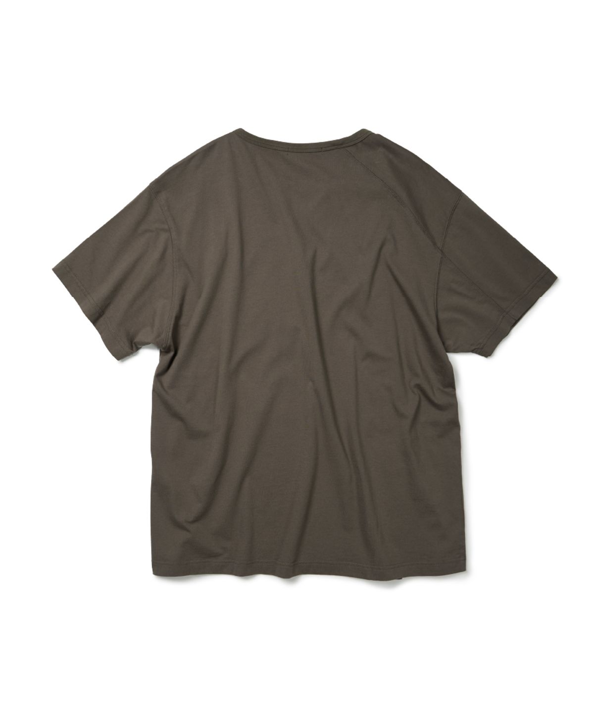 이티씨이(ETCE) CURVED HENLEY NECK TEE (BROWN)