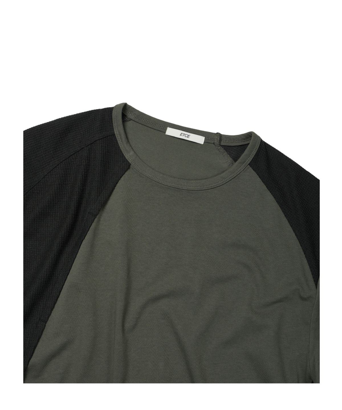 이티씨이(ETCE) MIXED PANEL T-SHIRT (KHAKI)