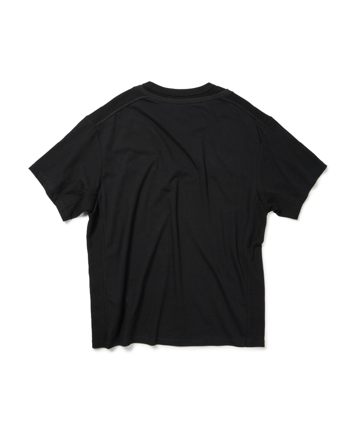 이티씨이(ETCE) DOUBLE NECK LAYERED T-SHIRT (BLACK)