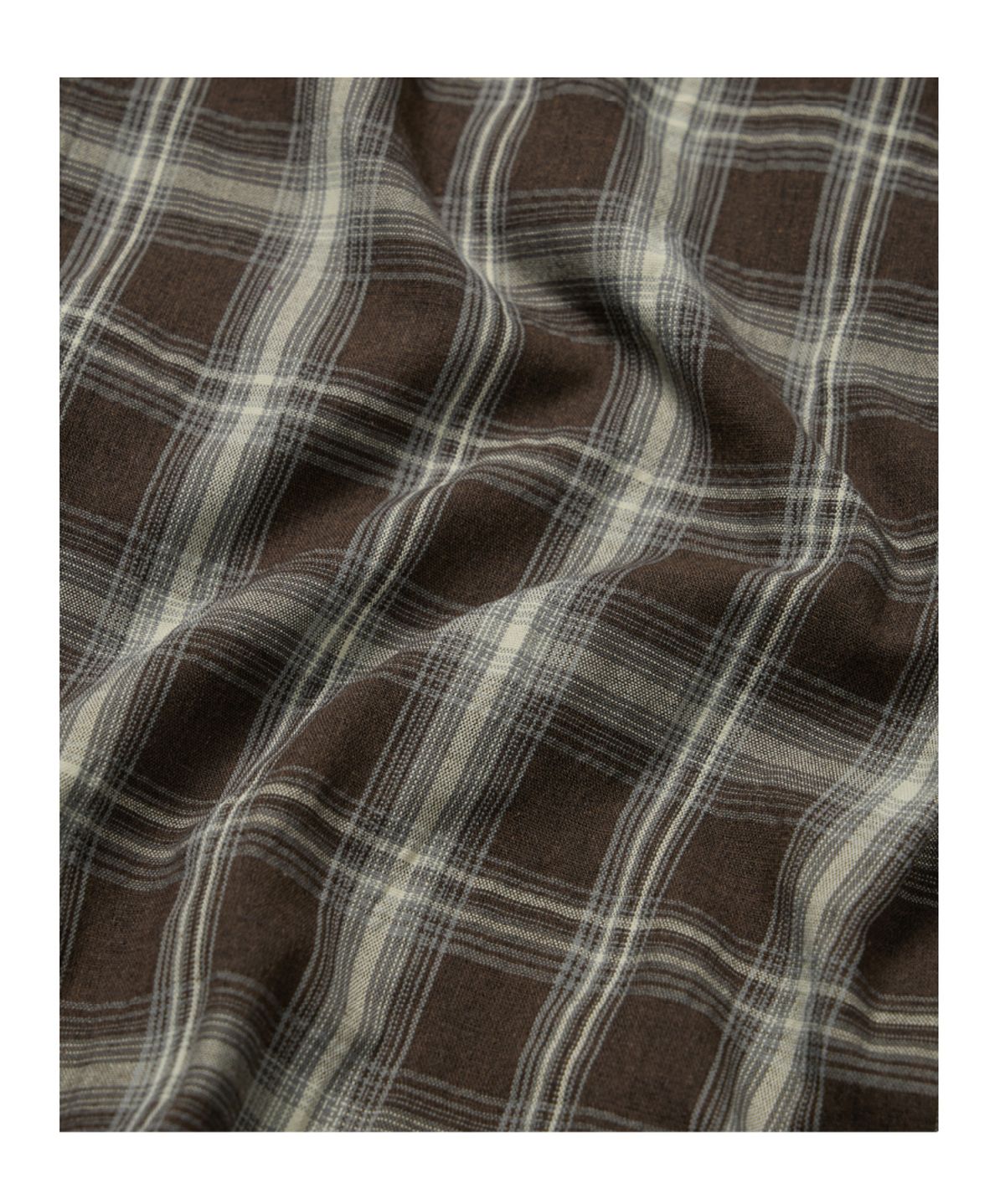 이티씨이(ETCE) TWO POCKET CHECK HALF SHIRT (BROWN)