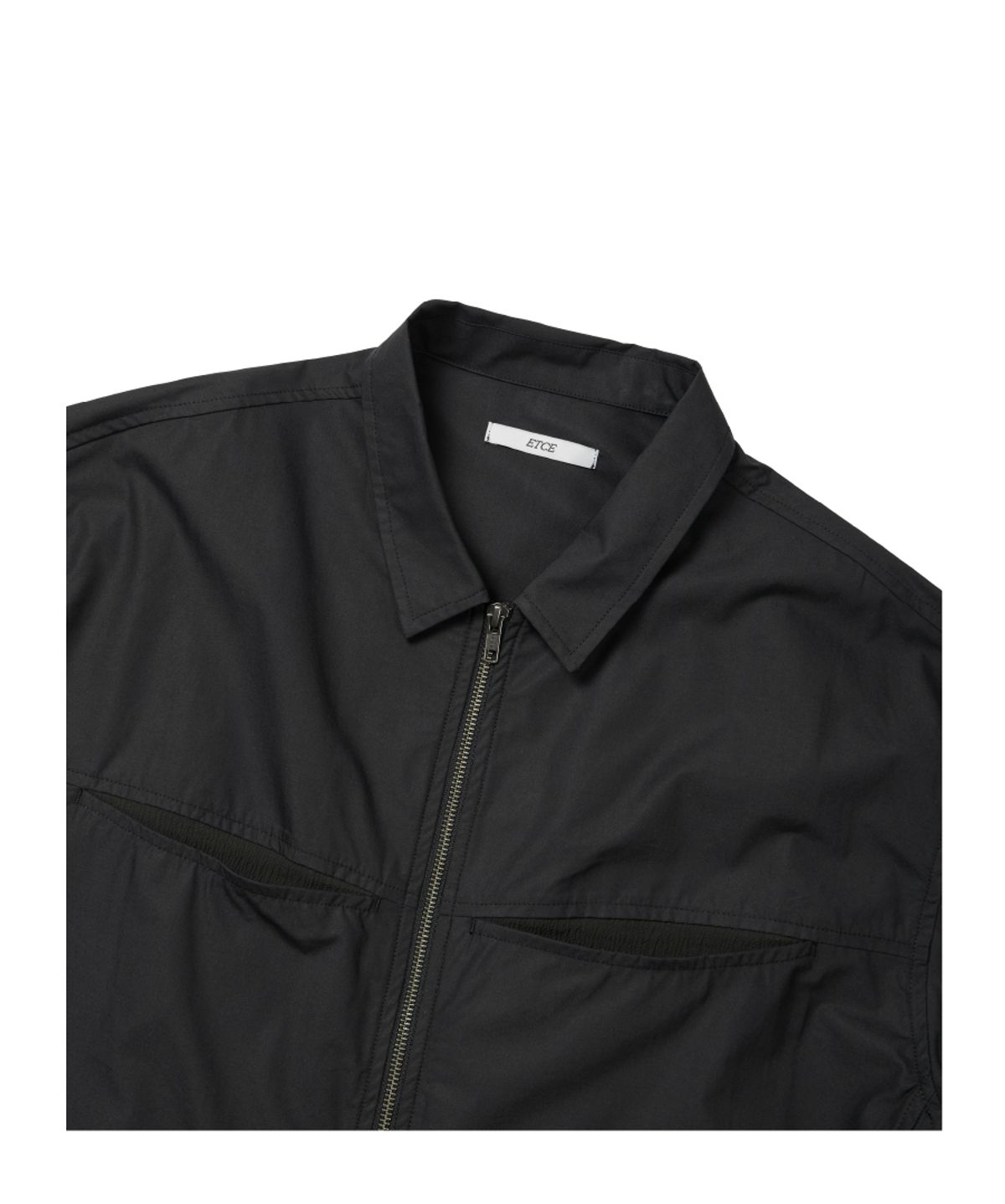 이티씨이(ETCE) PANEL HALF ZIP SHIRT (BLACK)