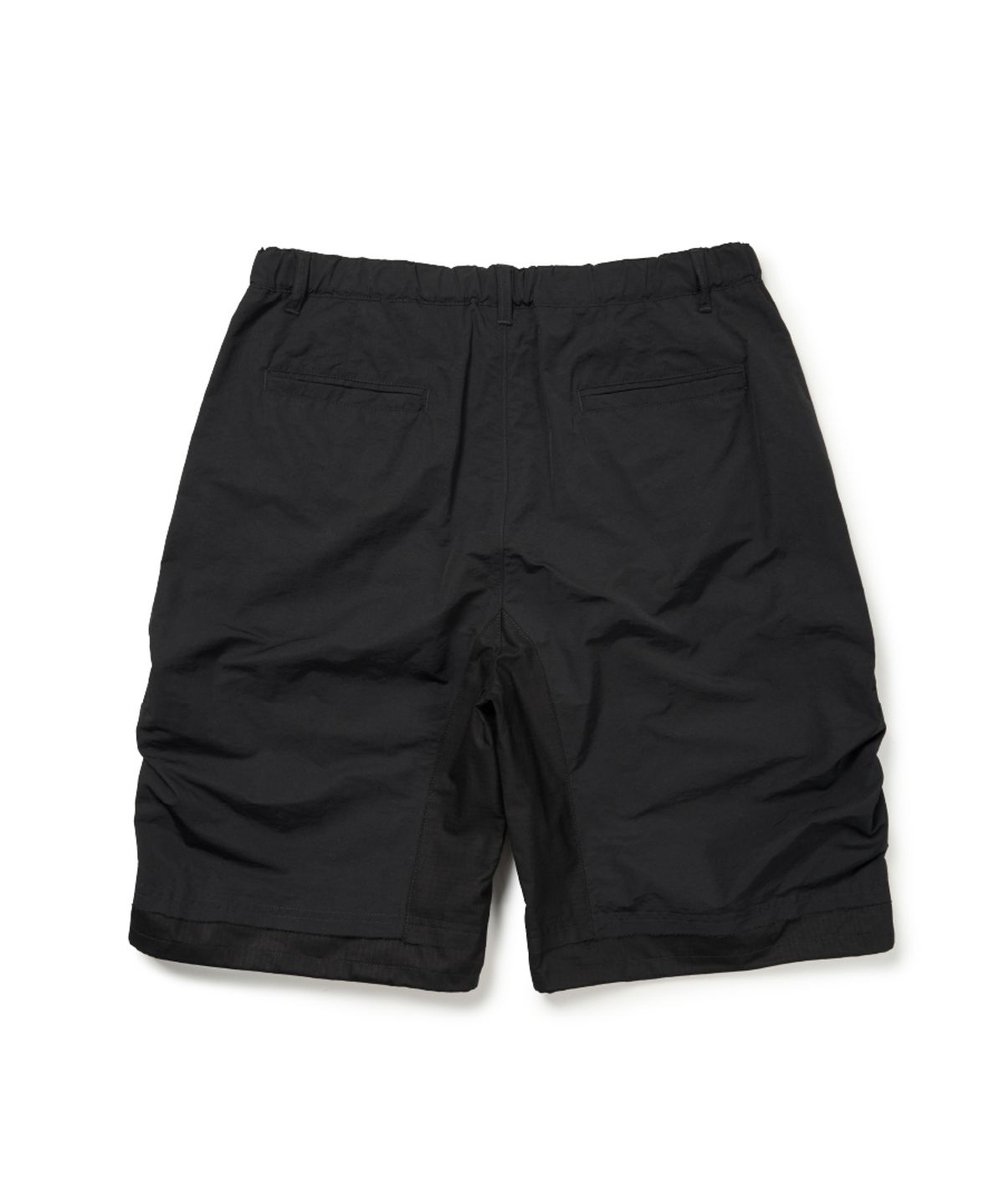 이티씨이(ETCE) REVERSE TUCK LAYERED SHORTS (BLACK)