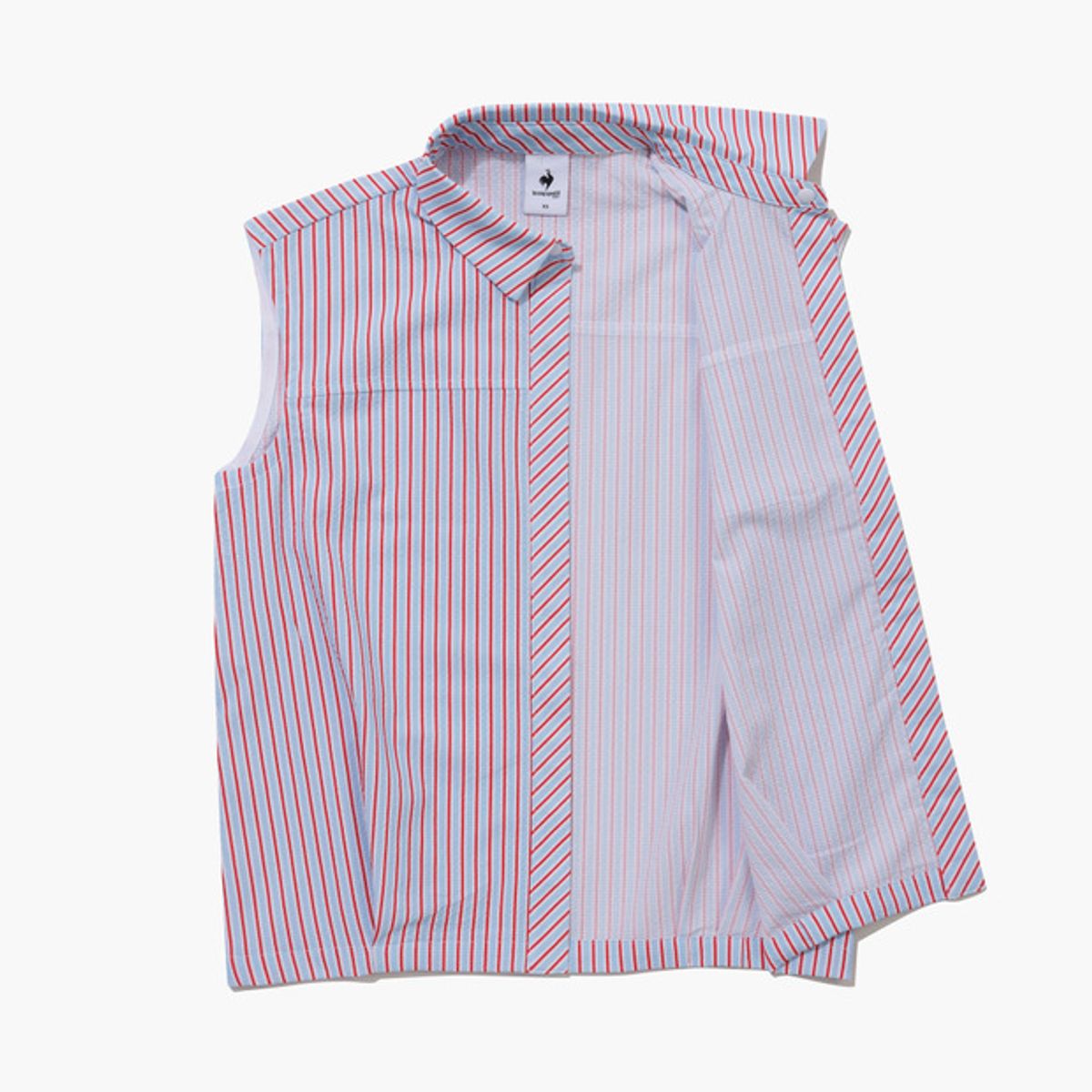 르꼬끄 골프(LECOQ GOLF) 여성 서커 스트라이프 슬리브리스 셔츠 (GQ222LSL61)
