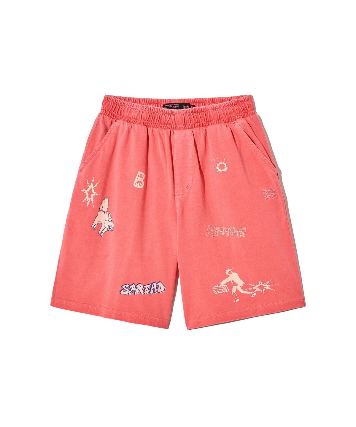 브라운브레스 키즈(BROWNBREATH KIDS) KIDS PIGMENT WASHING SHORTS - PINK