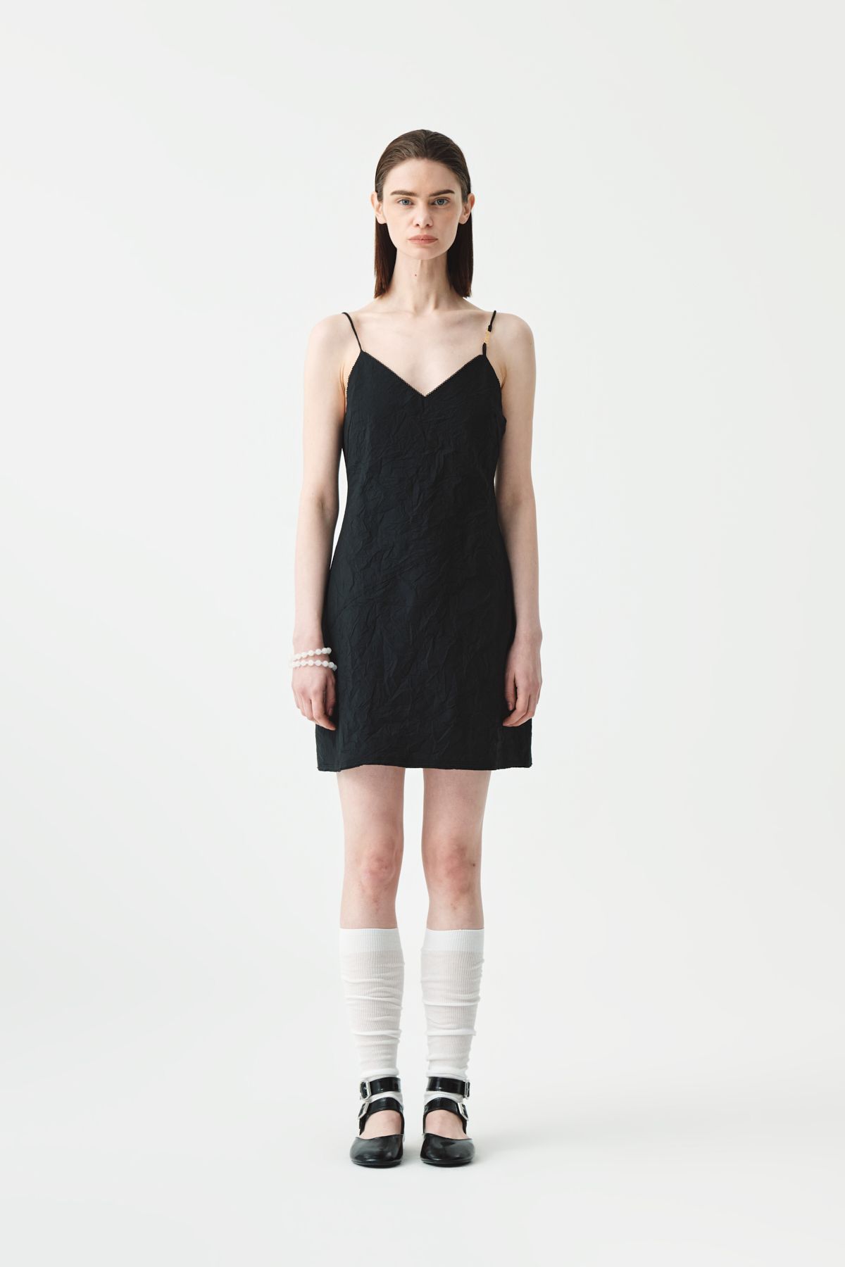 MATIN KIM ■ LOGO CHARM POINT CRINKLE MINI DRESS MUSINSA | MATIN KIM [KIMMATIN] LOGO CHARM POINT CRINKLE MINI