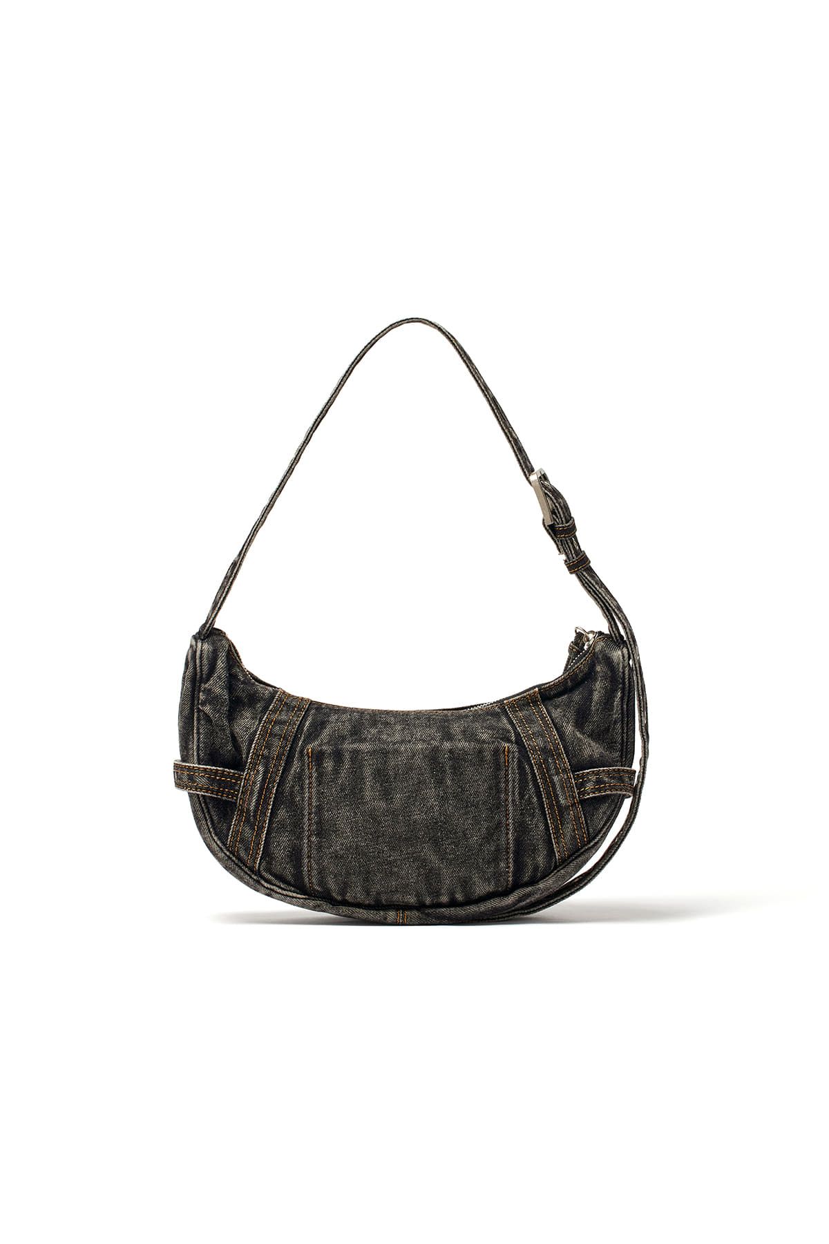 【MATIN KIM】MATIN WASHED DENIM MINI HOBO BAG MATIN KIM - MATIN WASHED DENIM MINI HOBO BAG IN BLUE – KORIAH