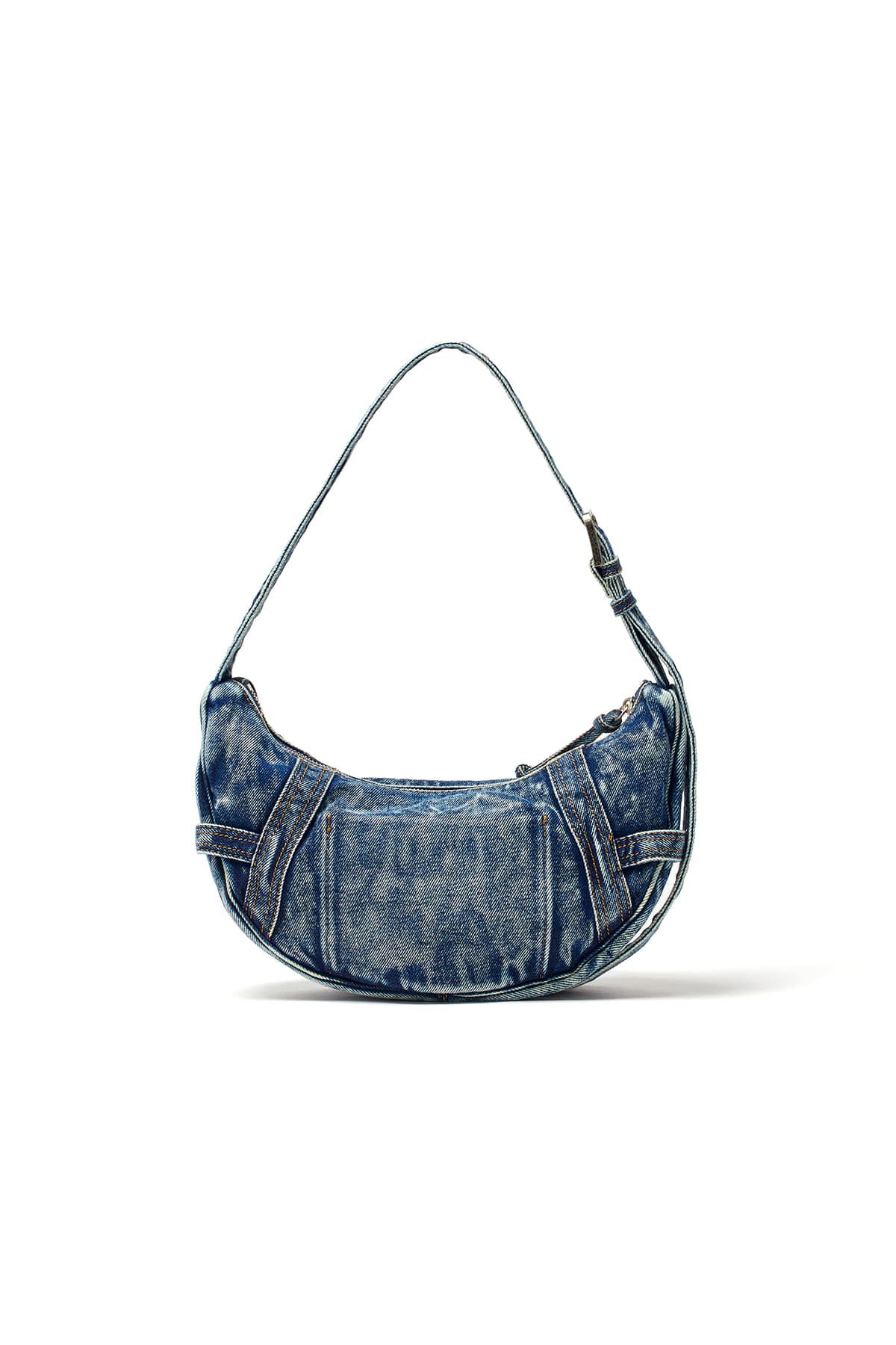 25SS人気 MATIN KIM MATIN WASHED DENIM MINI HOBO BAG 送料無料 Matin Kim】 25SS新作 MATIN WASHED DENIM MINI HOBO BAG (Matin