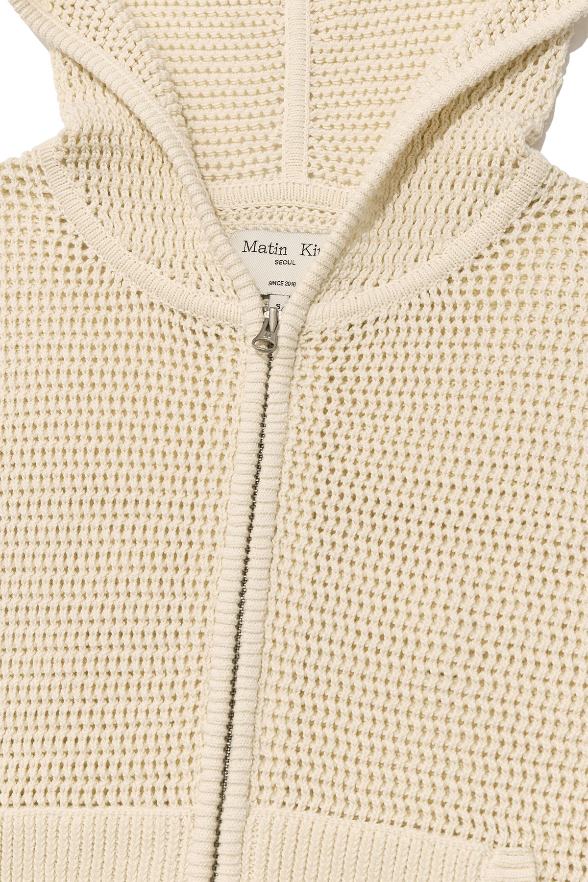 トップス Matin Kim TWO TONE MIXED KNIT ZIP UP TWO TONE MIXED KNIT ZIP UP FOR WOMEN IN BLACK – Matin Kim