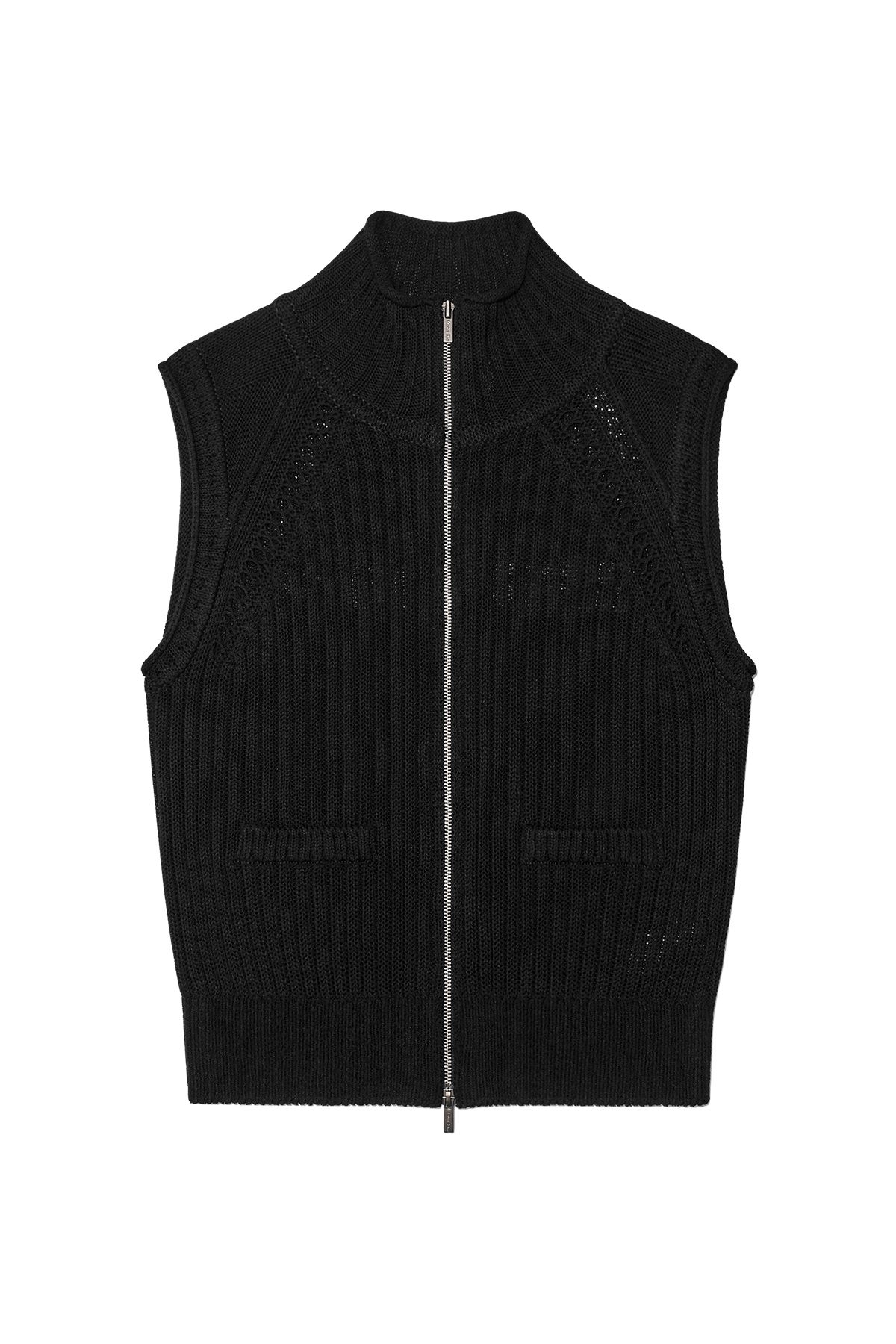 SEASON OFF SALE【MATIN KIM】BACK LOGO HIGH NECK KNIT VEST MUSINSA | MATIN KIM BACK LOGO HIGH NECK KNIT VEST IN BLACK