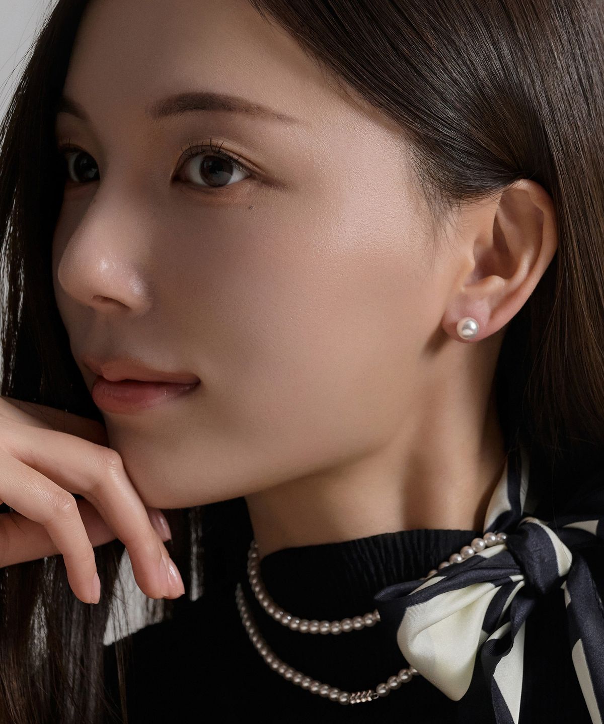 로이드(LLOYD) 크림화이트 진주 귀걸이(8mm) LLES25243S