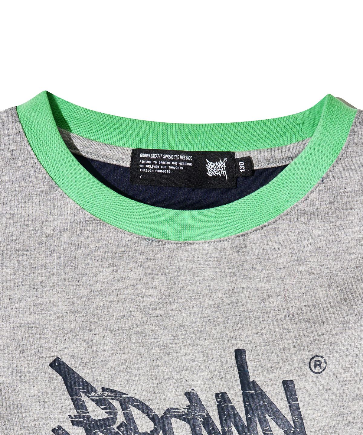 브라운브레스 키즈(BROWNBREATH KIDS) KIDS BE FREE TAG TEE - MELANGE GREY