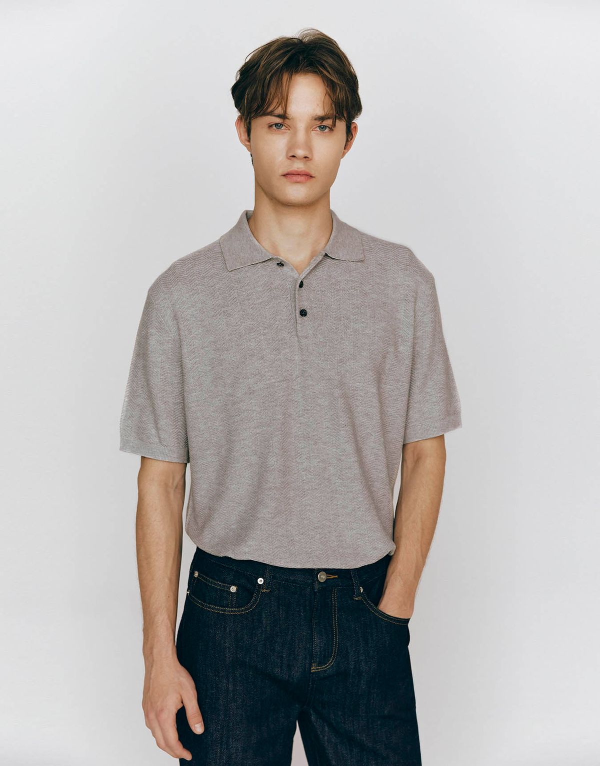 컨셉원(CONCEPTS1ONE) 헤링본 반팔 폴로 니트 스웨터 10055526/055526 [4color]