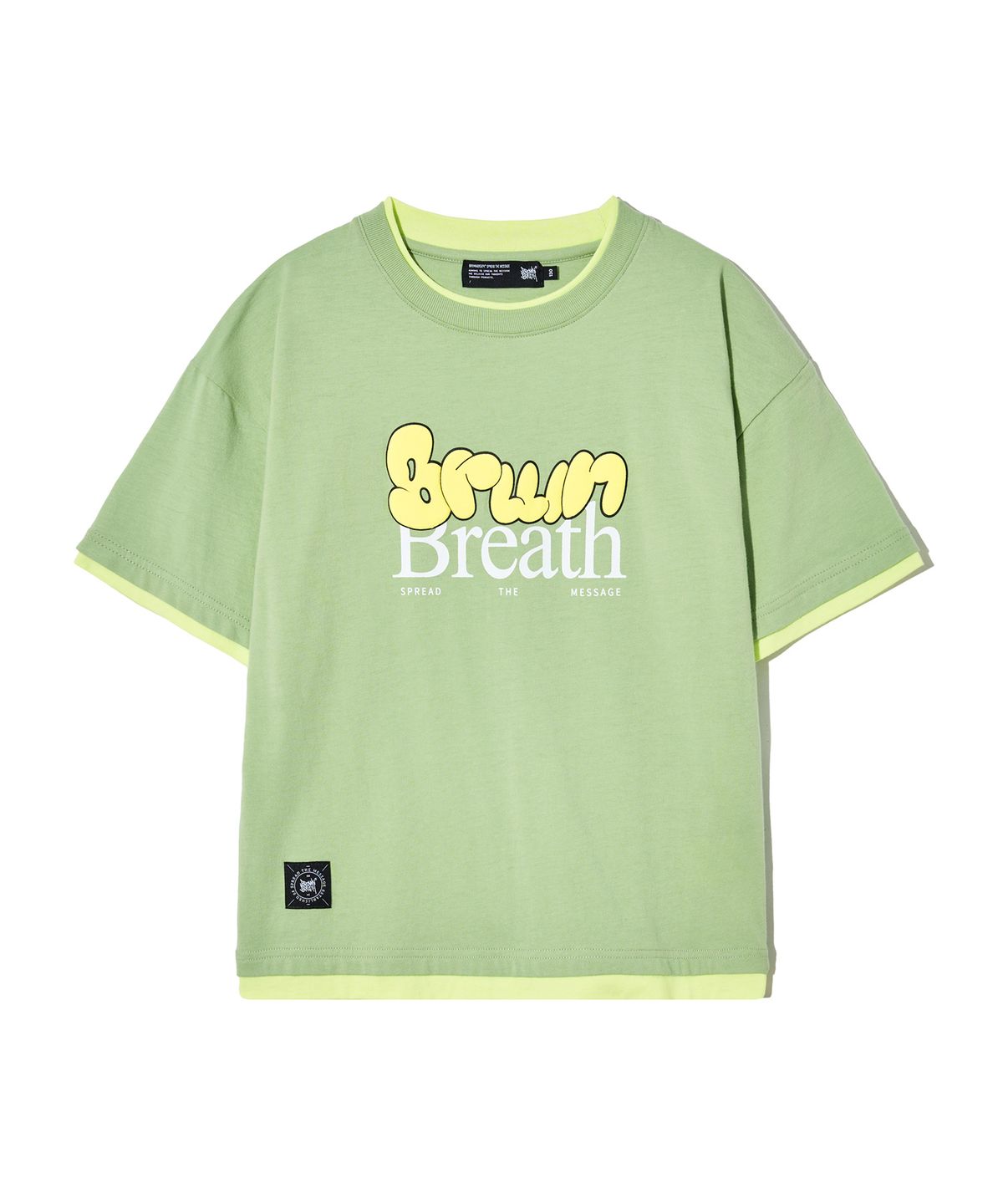 브라운브레스 키즈(BROWNBREATH KIDS) KIDS LAYERED TEE - GREEN