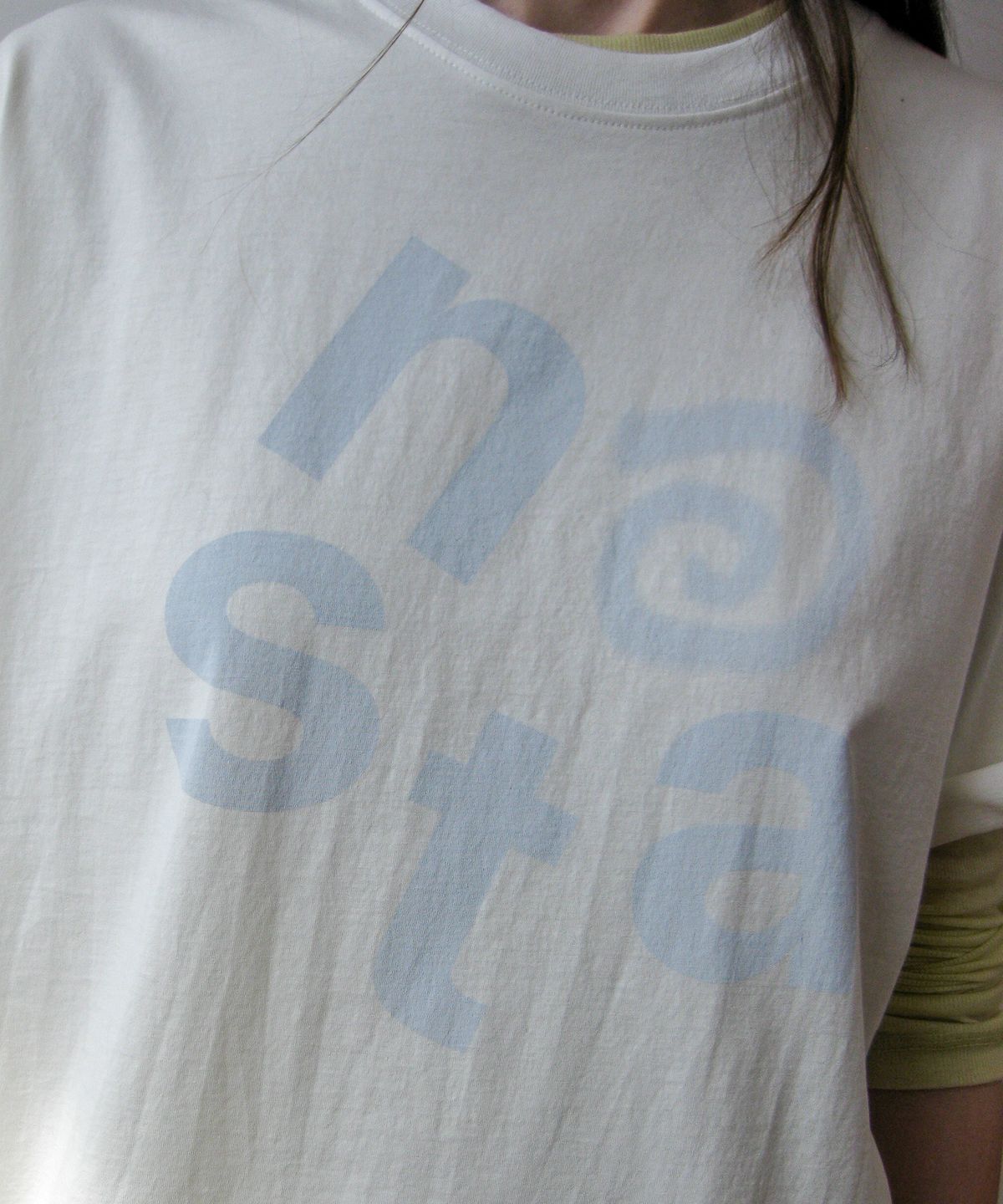 나츠(NAATS) At logo oversized t-shirt, white