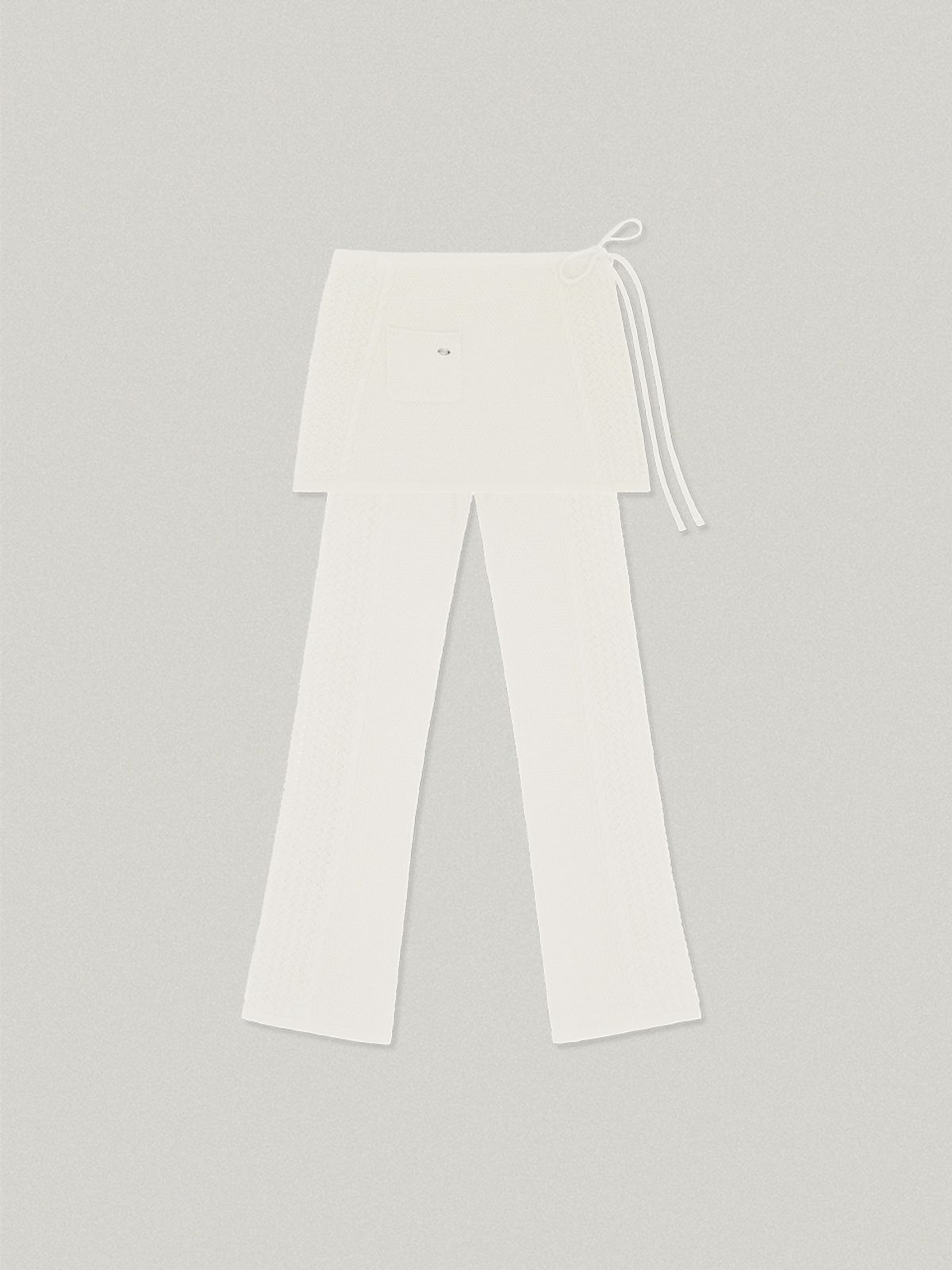 폴뉴아(FOLNUA) APRON WRAP SKIRT PANTS SET [IVORY]