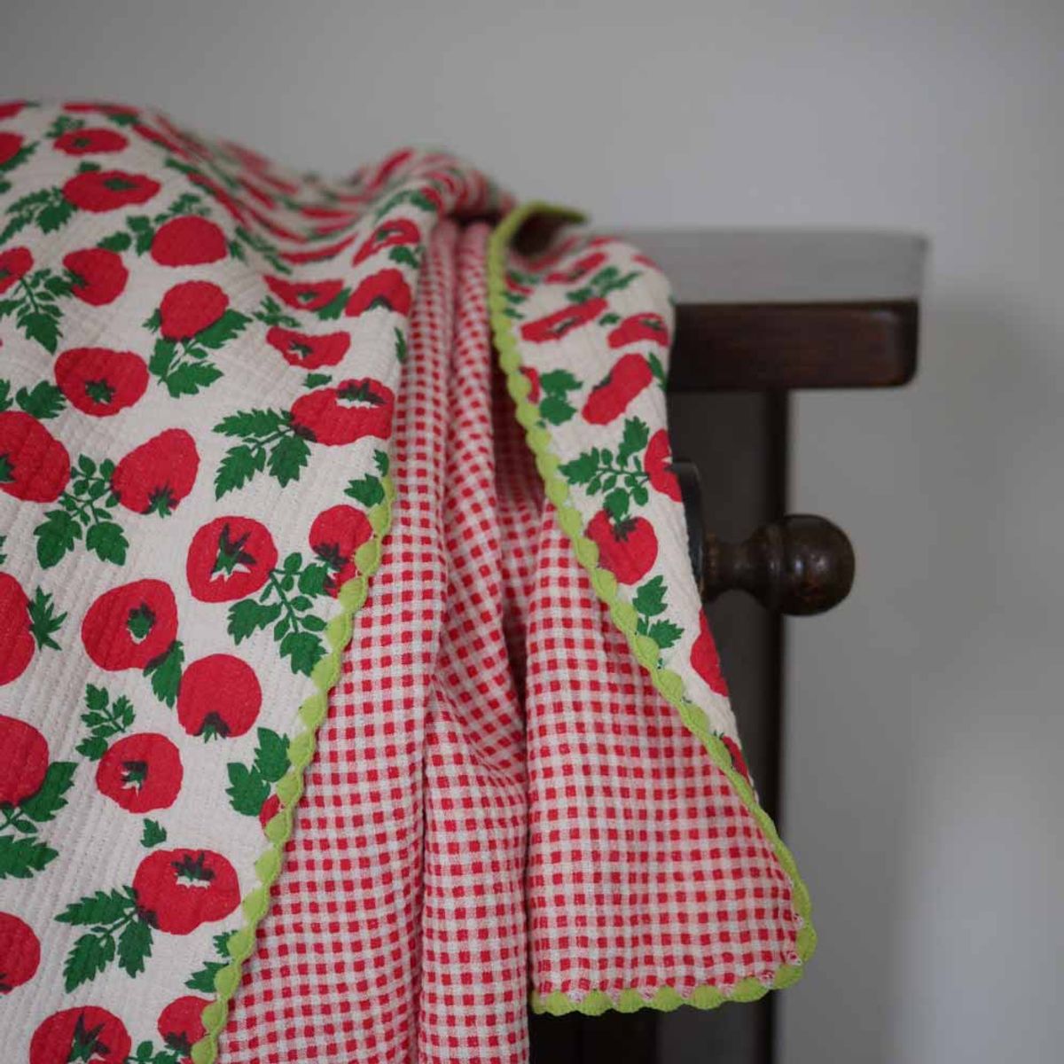 봄봄패브릭스(BOMBOM FABRICS) Tripple Cotton pillow (case tomato + red check)