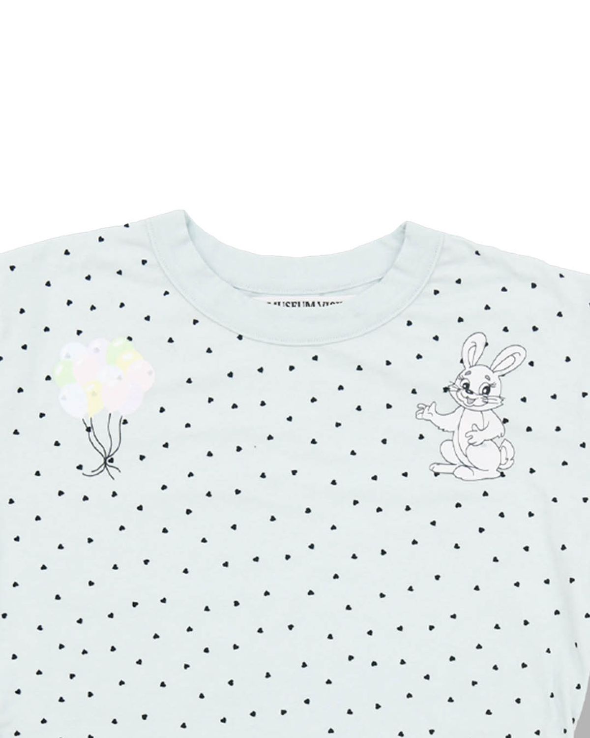 더뮤지엄비지터(THEMUSEUMVISITOR) RABBIT PRINTED HEART T-SHIRTS (MINT)