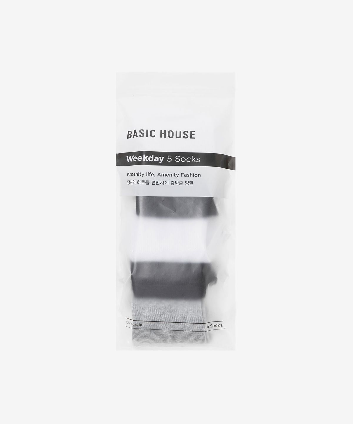 베이직하우스(BASIC HOUSE) [5PACK] 미들 삭스 5족 패키지 믹스컬러