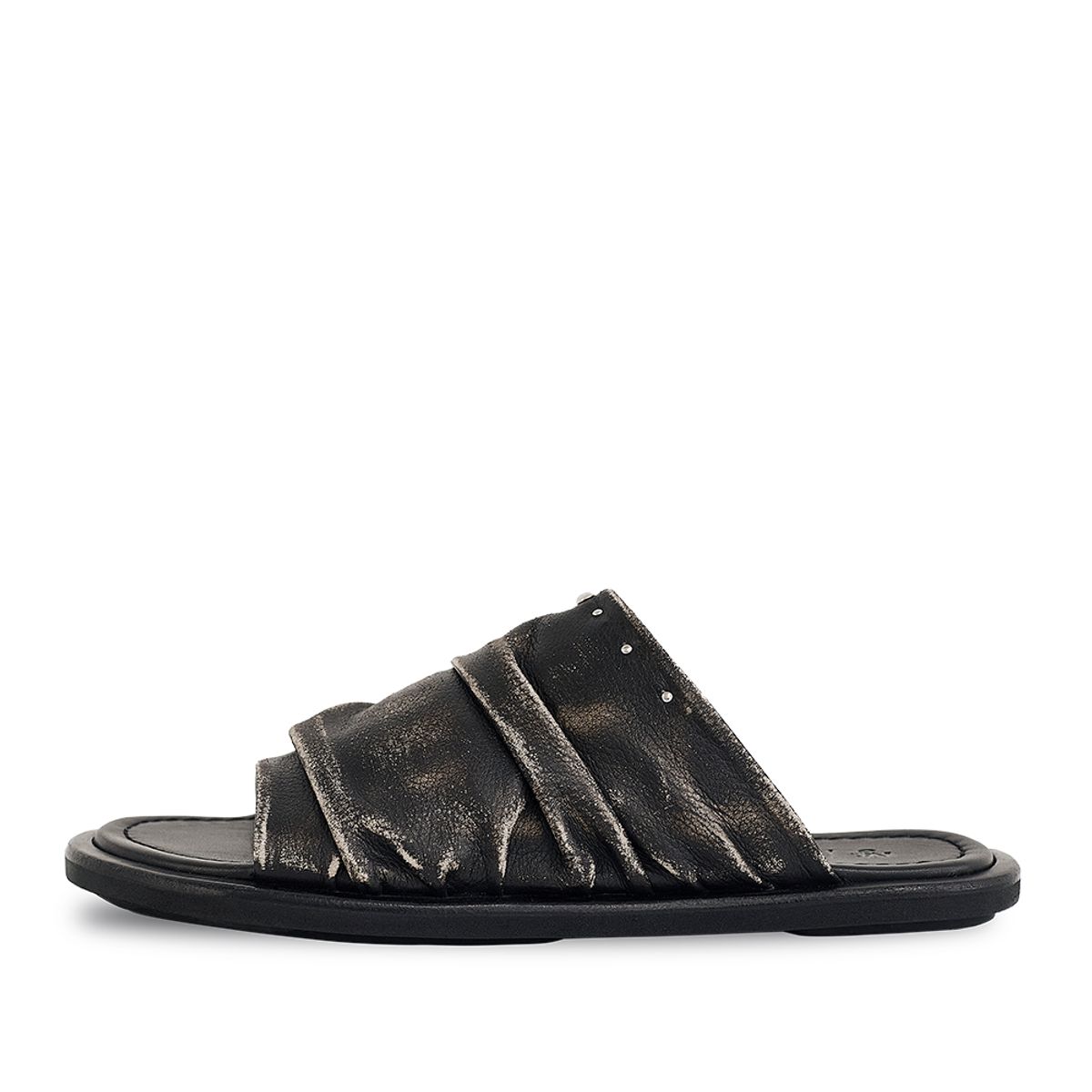 네거티브쓰리(NEGATIVETHREE) Slouchy Cowskin Slides_Black Beige