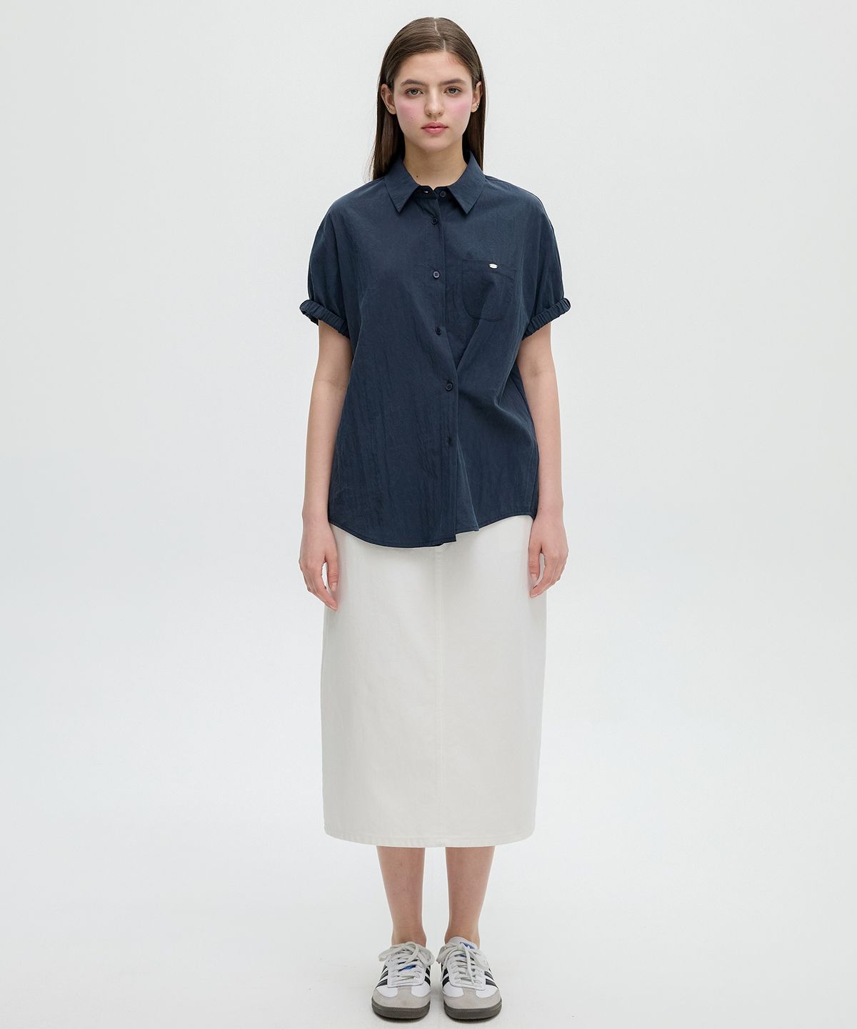 올리브 데 올리브(OLIVE DES OLIVE) H라인 화이트 데님 스커트 OJ5MS4360
