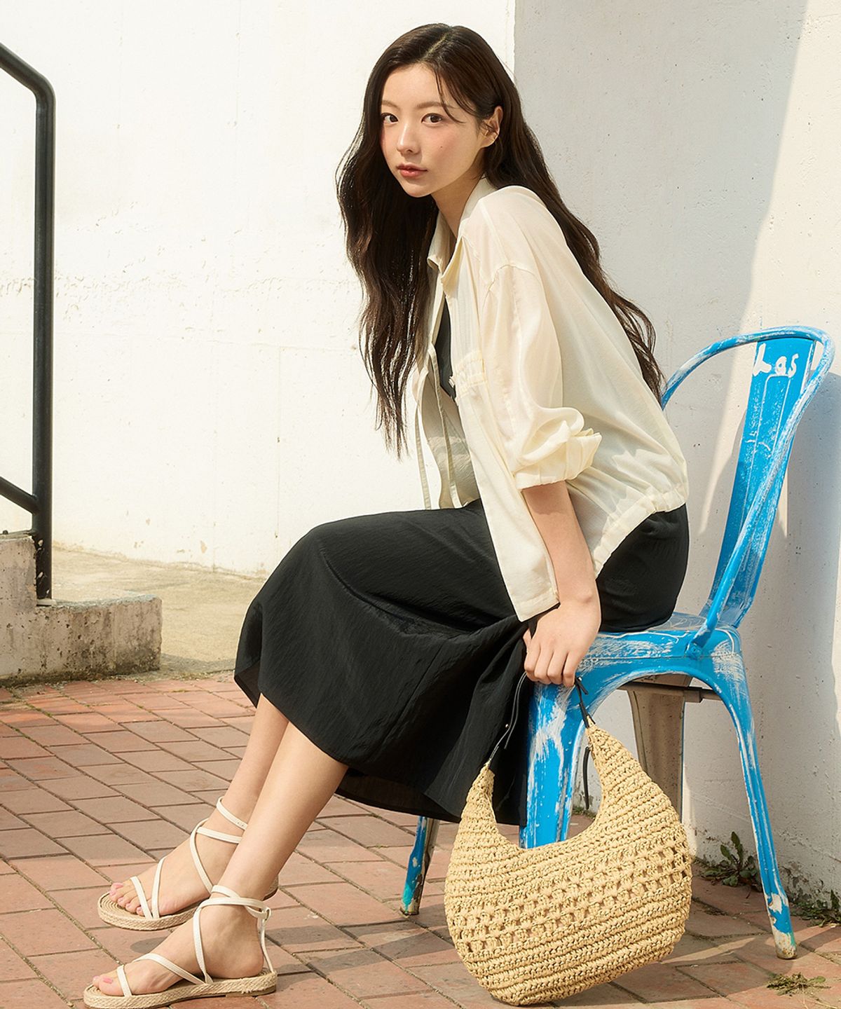 올리브 데 올리브(OLIVE DES OLIVE) 아우터형 앞여밈 스트링 셔츠 OW5MB4490