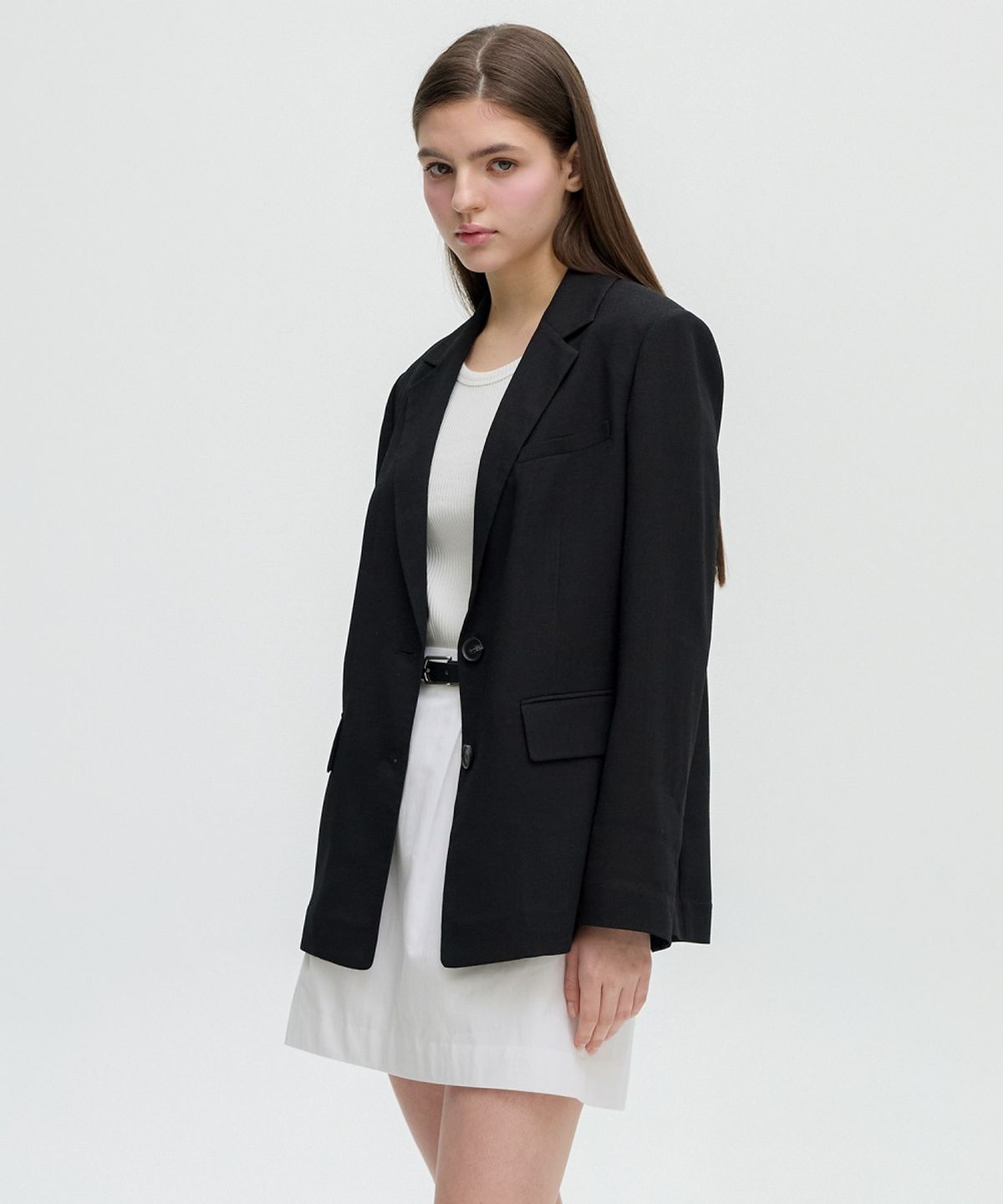 올리브 데 올리브(OLIVE DES OLIVE) 라펠카라 오버핏 슬리브 자켓 OW5MJ4380