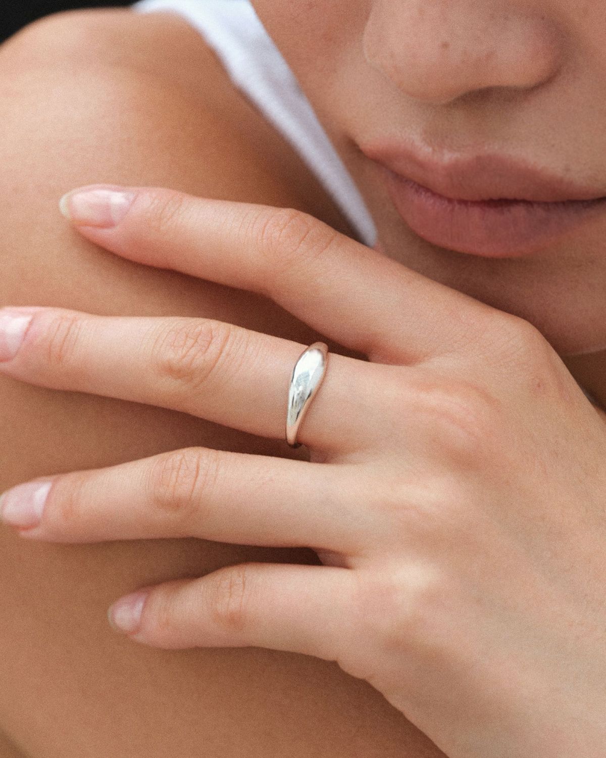 어나더레이어(ANOTHERLAYER) Little Dome Ring Large - Silver (glossy, matt)