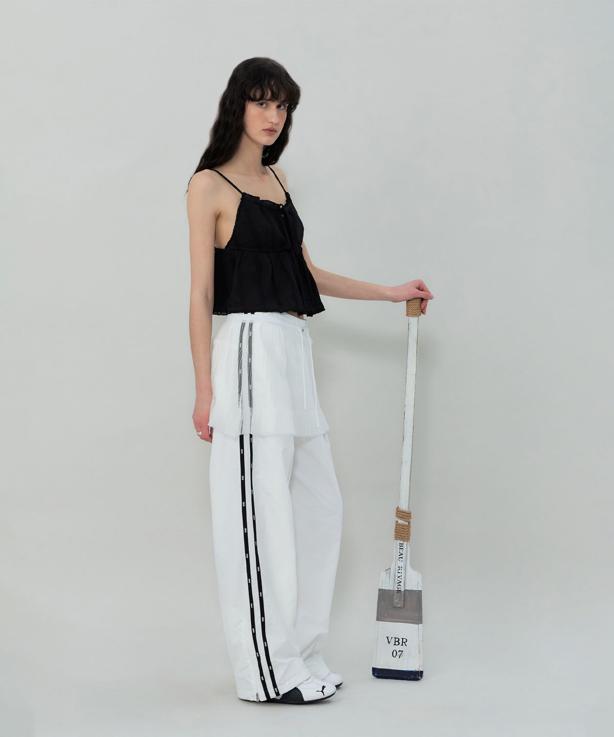 그로브(GROVE) DION SHEER SKIRT (WHITE)