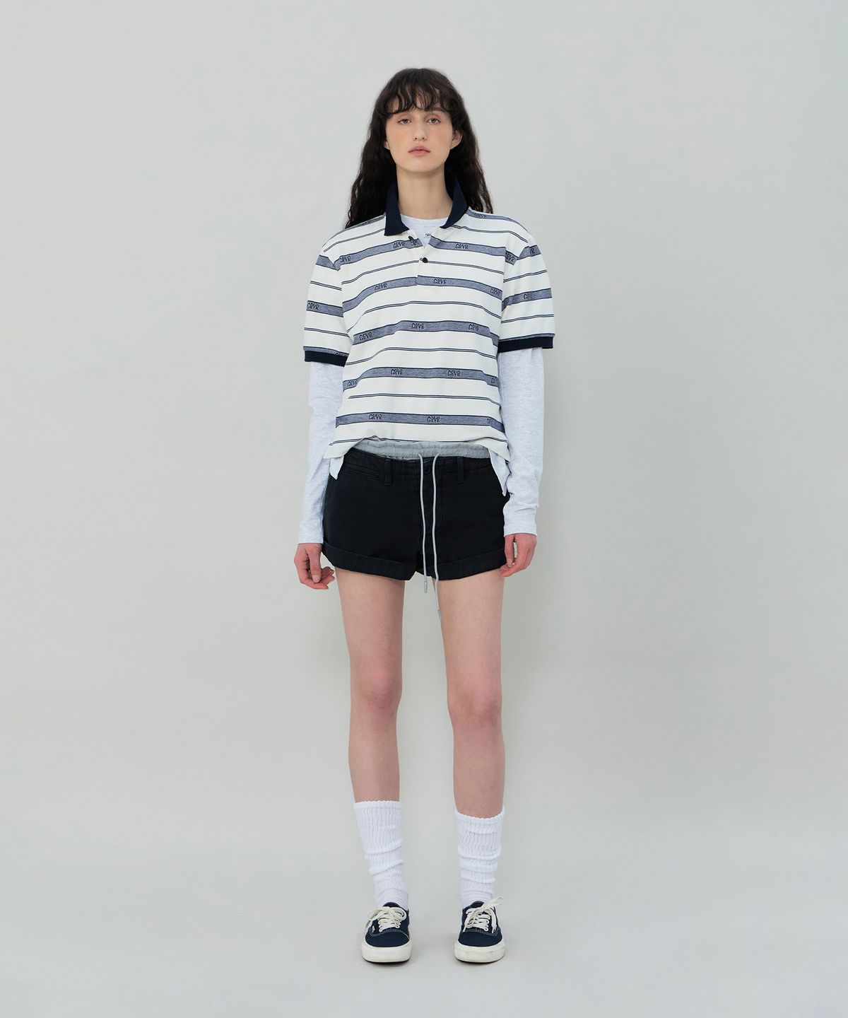 그로브(GROVE) JUNE DENIM SHORTS (NAVY)
