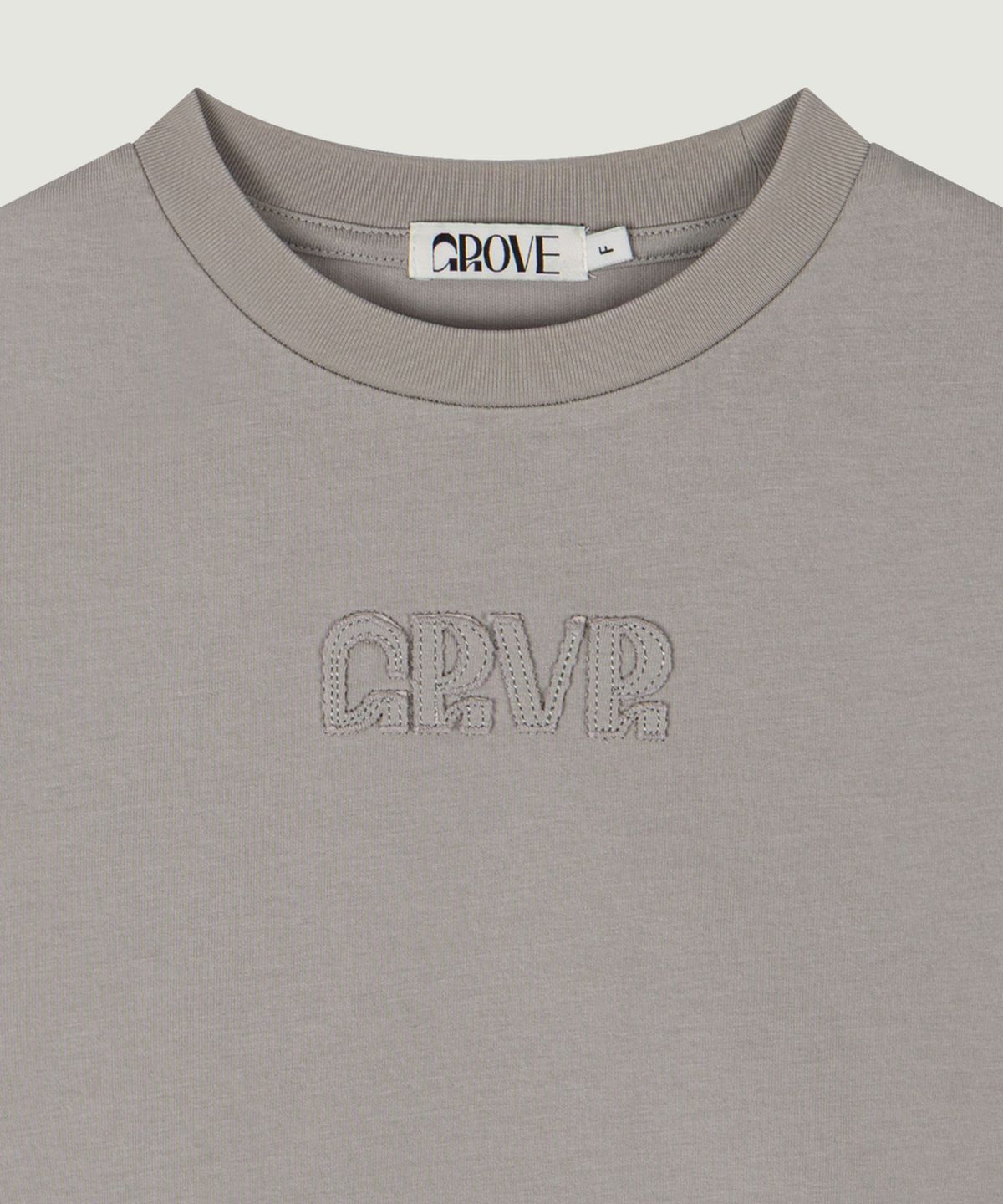 그로브(GROVE) GRVR APPLIQUE T-SHIRT (LIGHT GREY)