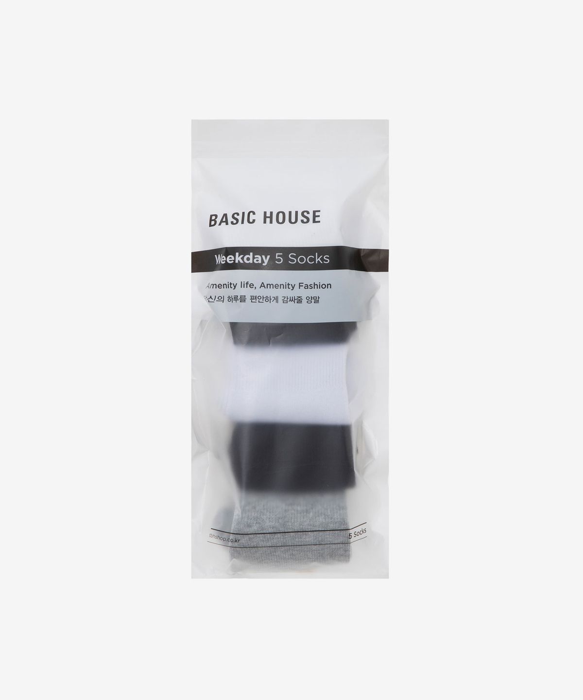 베이직하우스(BASIC HOUSE) [5PACK] 여성 미들 삭스 5족 패키지
