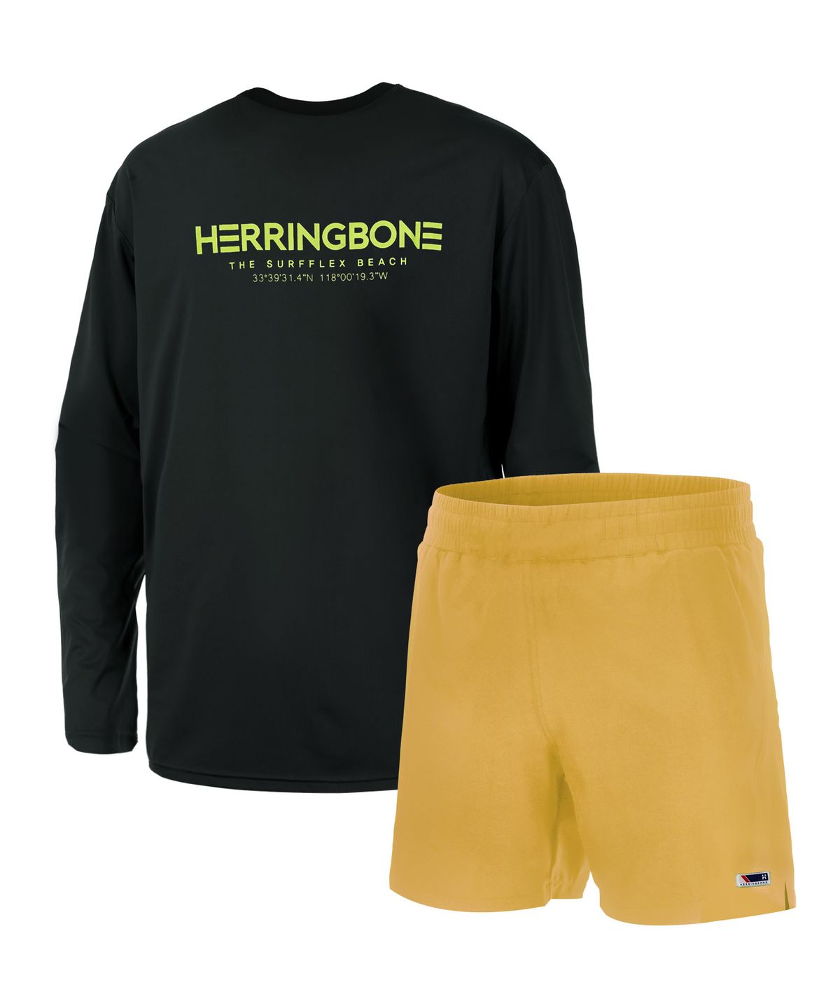 헤링본(HERRINGBONE) [SET] 루즈핏 래쉬가드&워셔 쿨링 베이직 쇼츠 RE325+AE300